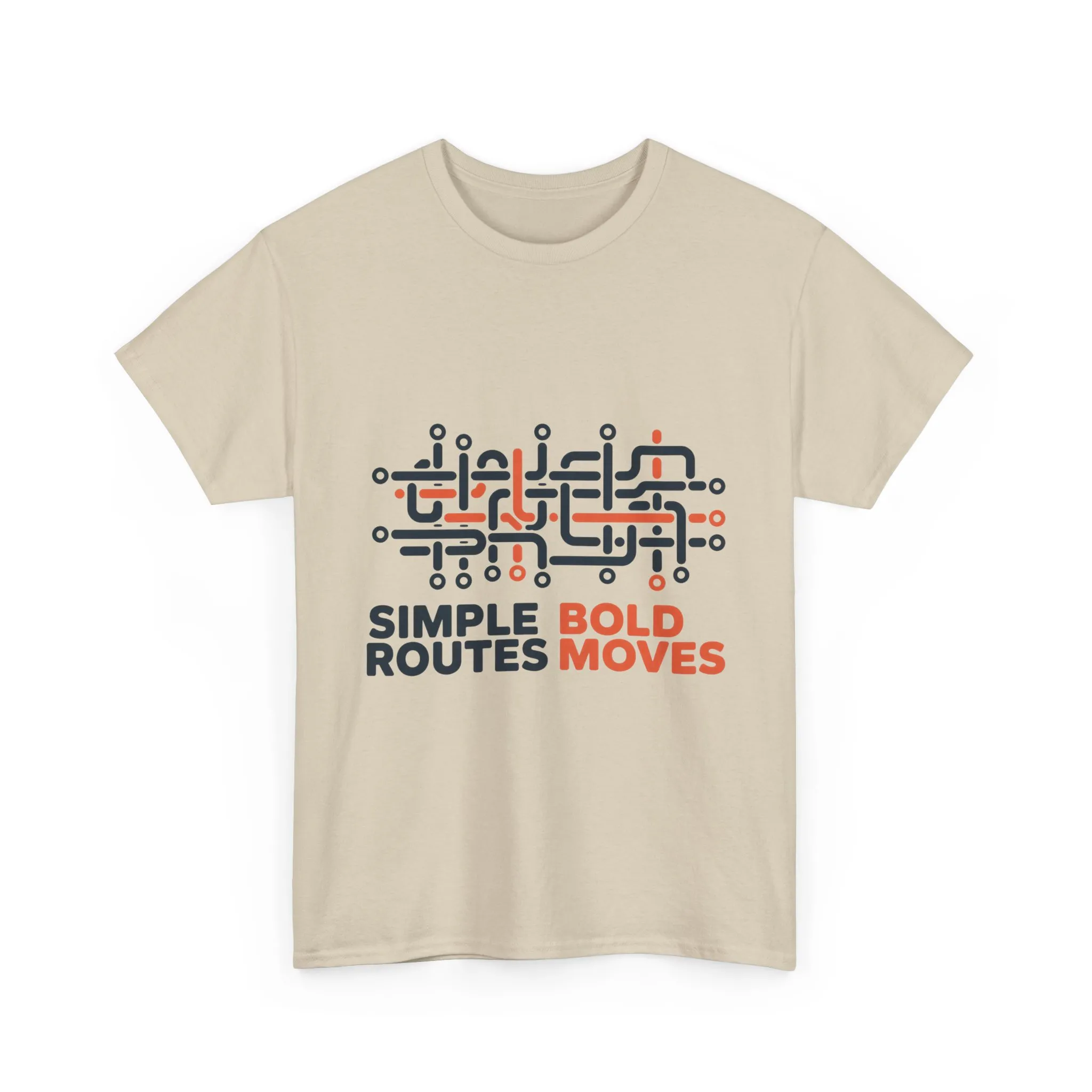 Simple Routes Bold Moves Mens T-Shirt, Minimal Urban Metro Map Graphic Tee - Image 2