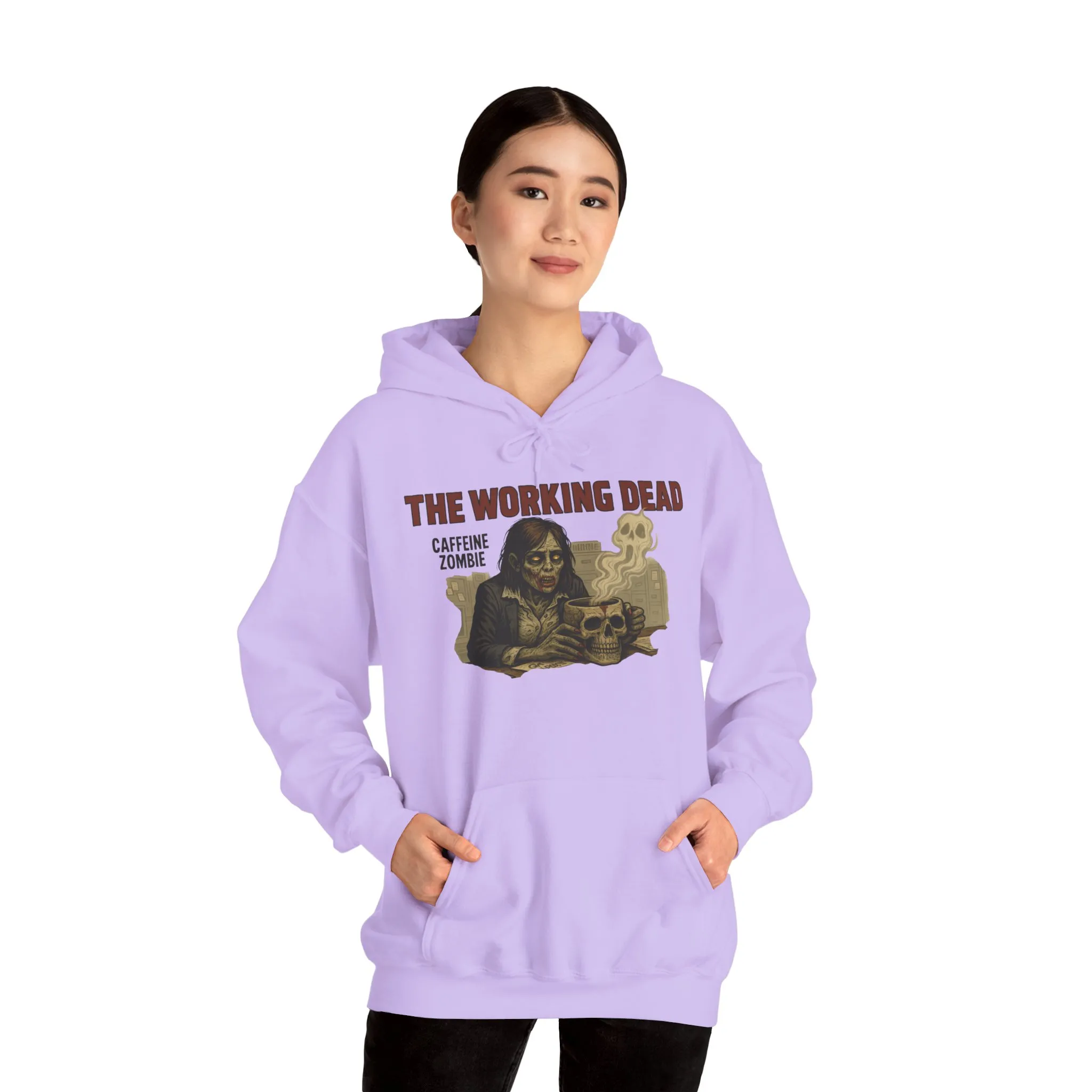 The Working Dead Women's Zombie Hoodie, Work Humor Hoodie, Halloween Work Top, Coffee Zombie Hoodie - Image 31