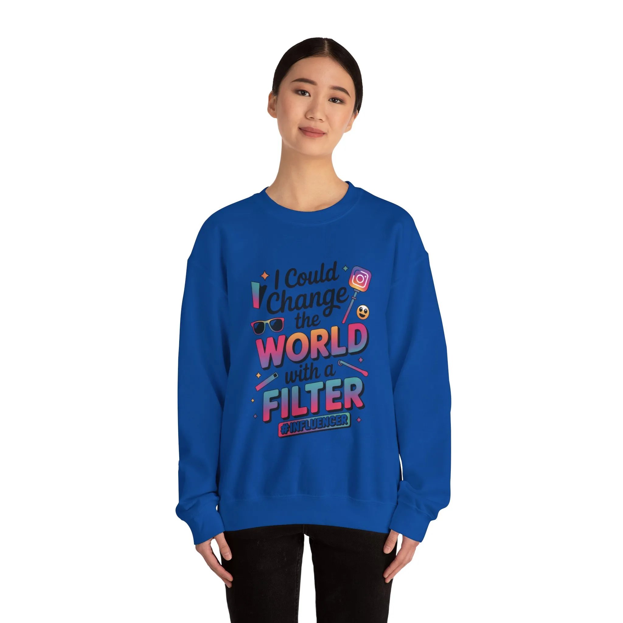 Womens Heavy Blend™ Crewneck Sweatshirt, Womens Influencer Sweatshirt, Funny Social Media Pullover, Cute Trendy Graphic Top - Image 23