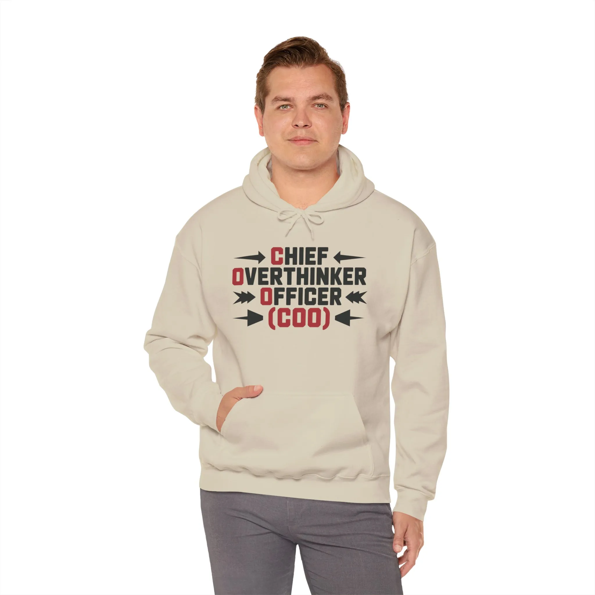 Chief Overthinker Officer Men's Hoodie, Funny COO Graphic Pullover, Sarcastic Office Humor Gift, Men's Heavy Blend™ Hooded Sweatshirt - Image 12