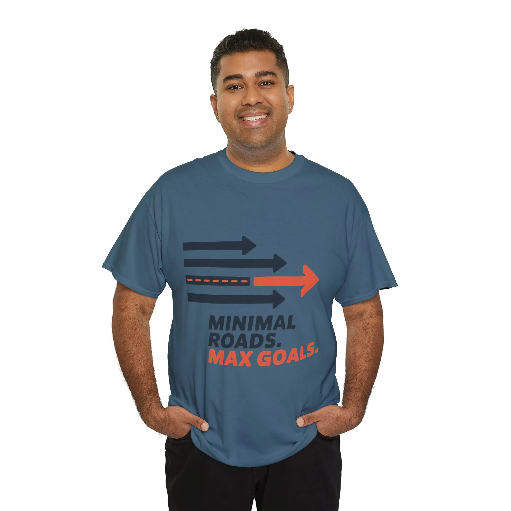 Minimal Roads Max Goals Motivational Mens T-Shirt, Urban Style Graphic Tee - Image 21