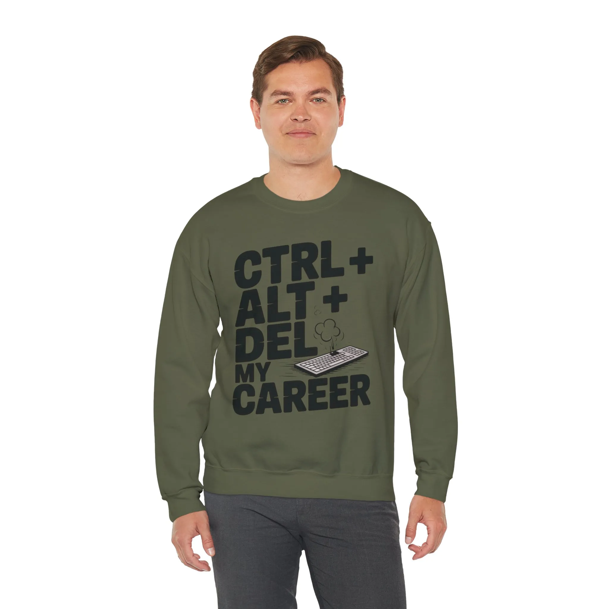 Ctrl Alt Del My Career Sweatshirt, Sarcastic Workwear Graphic Pullover, Funny Office Top, Men's Heavy Blend™ Crewneck Sweatshirt - Image 15