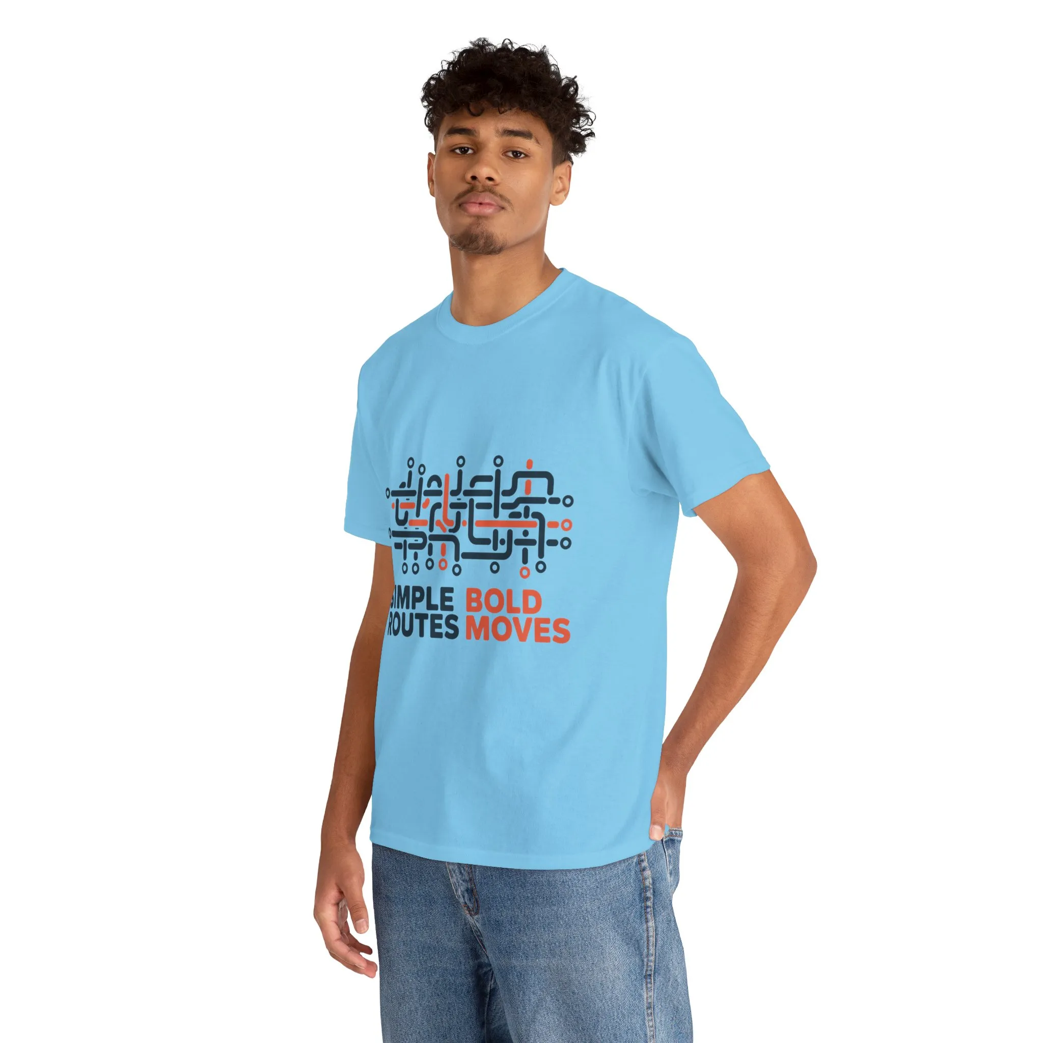 Simple Routes Bold Moves Mens T-Shirt, Minimal Urban Metro Map Graphic Tee - Image 18
