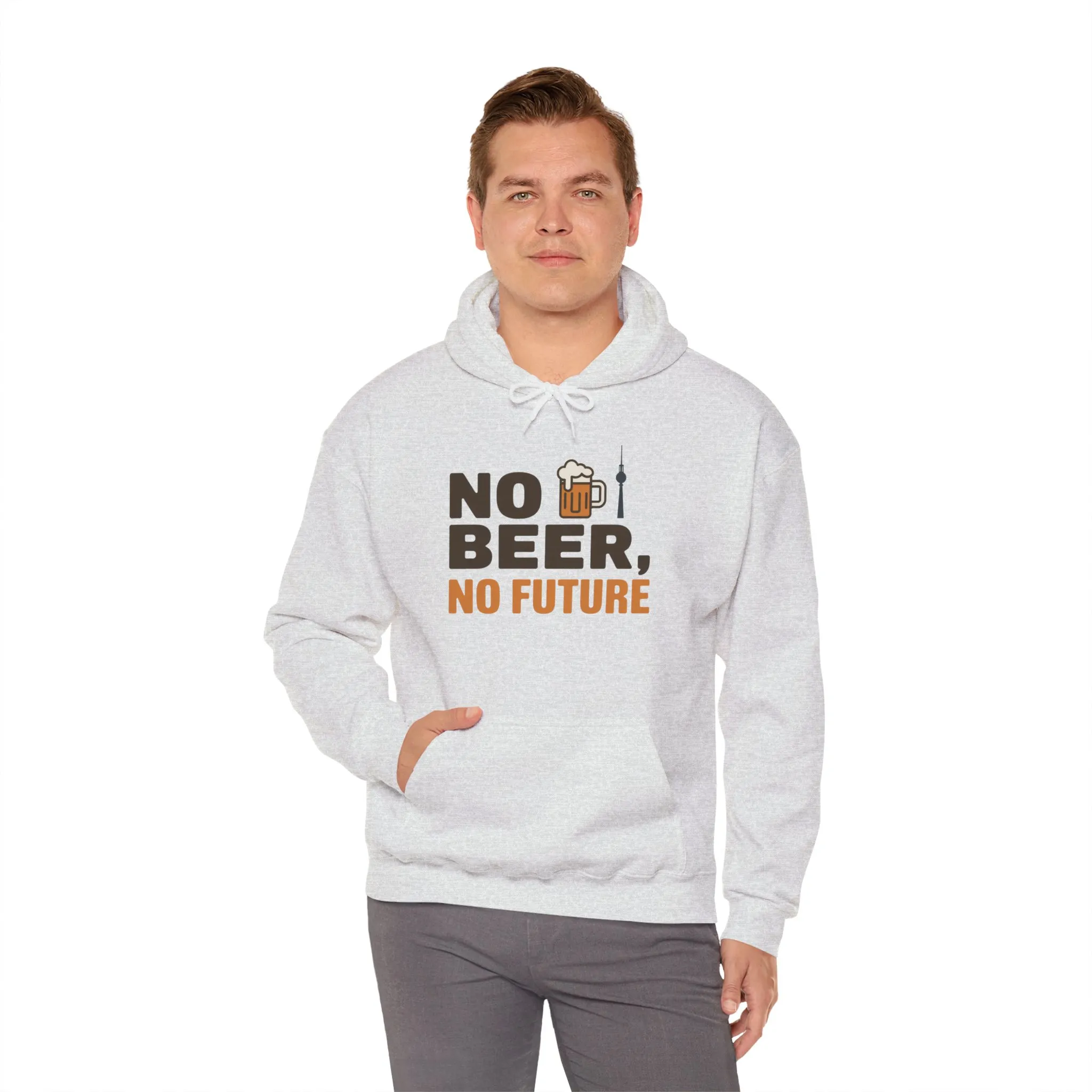 Mens Heavy Blend™ Hooded Sweatshirt, No Beer No Future Funny Beer Hoodie for Men - Image 8