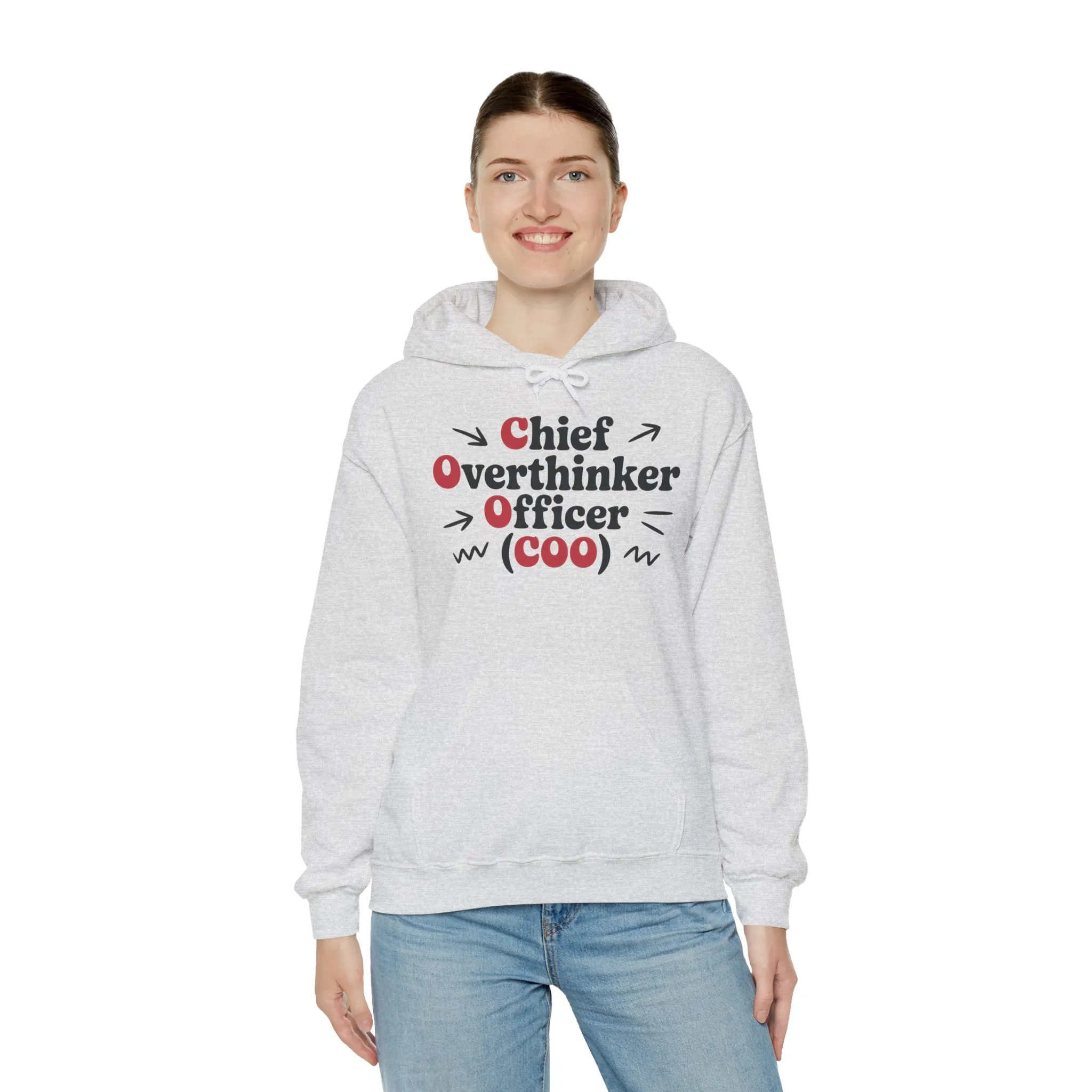 Chief Overthinker Officer Women's Hoodie, Funny COO Graphic Pullover, Sarcastic Office Humor Gift, Women's Heavy Blend™ Hooded Sweatshirt - Image 8
