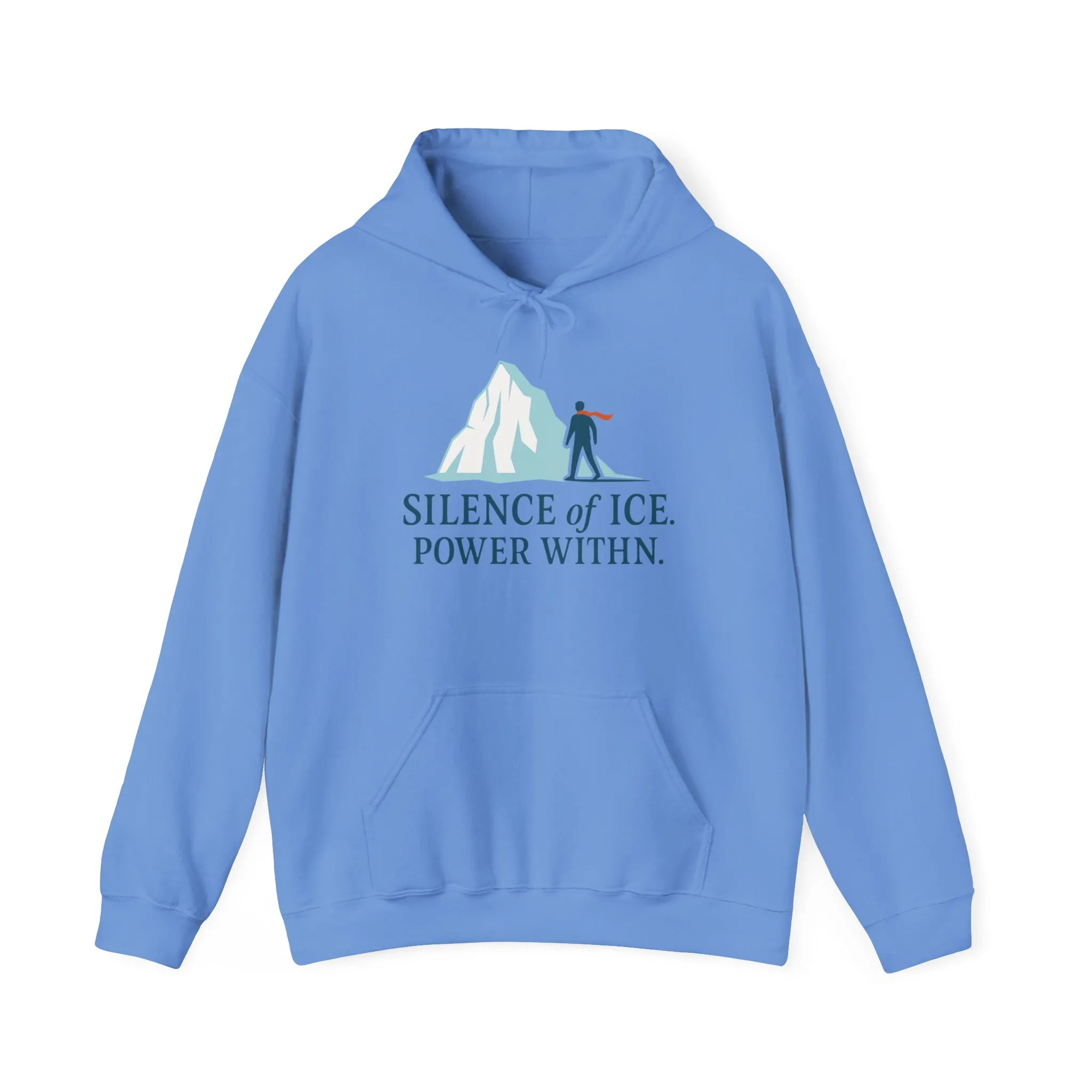 Mens Heavy Blend™ Hooded Sweatshirt, Silence of Ice Power Within Hoodie, Nordic Minimal Iceberg Graphic Streetwear - Image 2