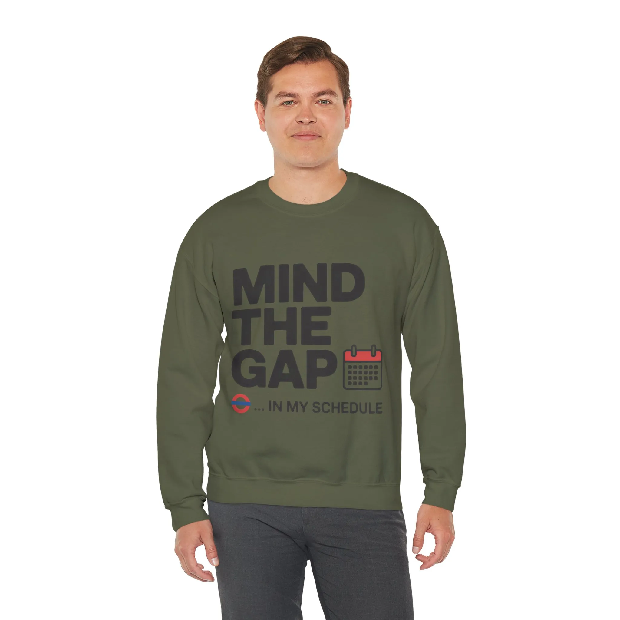Funny Men's Sweatshirt, Mind The Gap Office Humor Graphic Pullover - Image 12