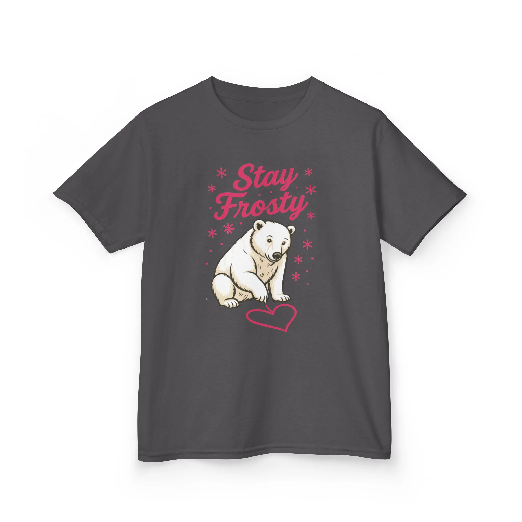 Kids Heavy Cotton™ Tee, Kids Stay Frosty Polar Bear T-Shirt, Cute Winter Graphic Tee for Children - Image 13