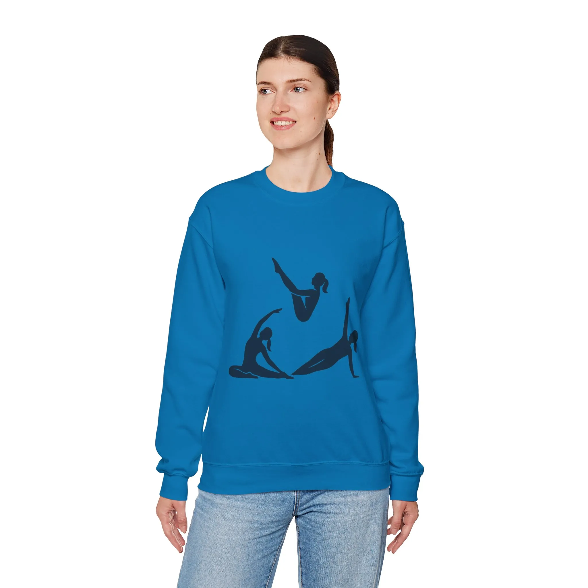 Womens Heavy Blend™ Crewneck Sweatshirt, Womens Pilates Sweatshirt, Yoga Fitness Graphic Pullover, Cute Workout Gym Top, Yoga Lover Gift - Image 15