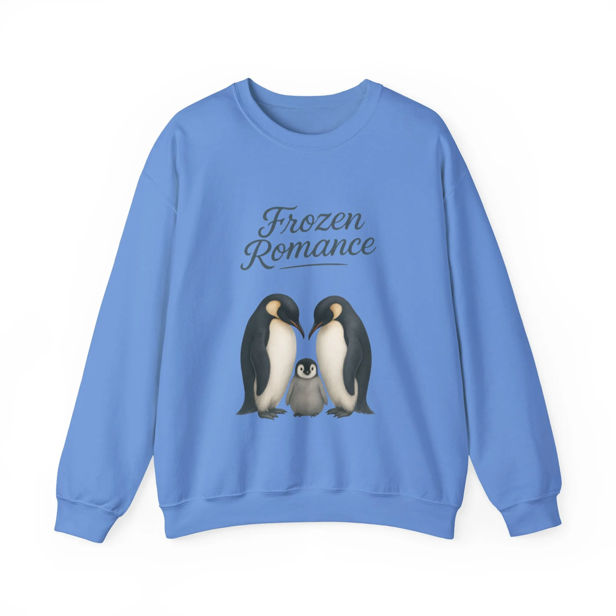 Womens Heavy Blend™ Crewneck Sweatshirt, Womens Frozen Romance Penguin Sweatshirt, Cute Animal Pullover, Romantic Graphic Top - Image 10