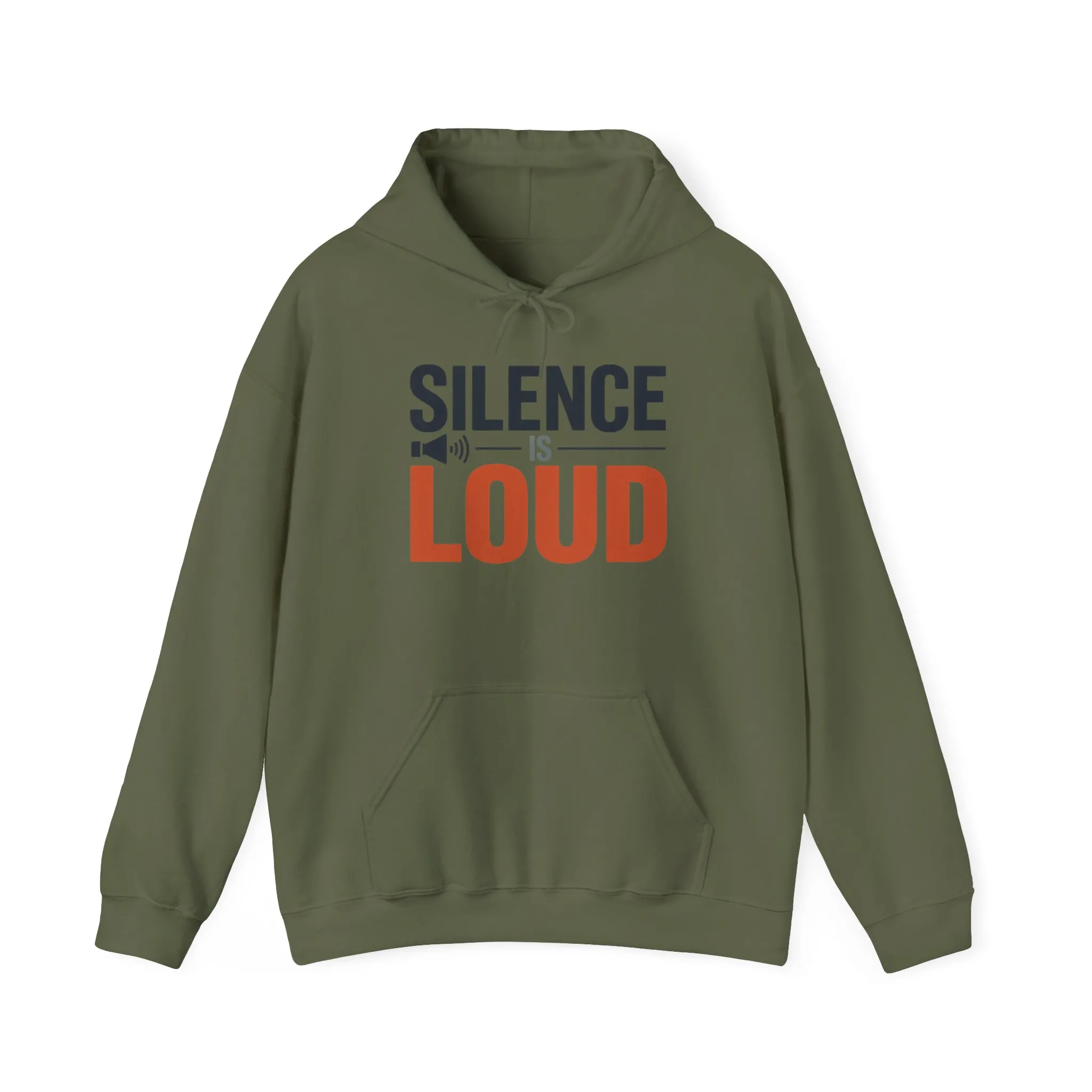 Mens Heavy Blend™ Hooded Sweatshirt, Silence Is Loud Graphic Motivational Mens Hoodie - Image 13