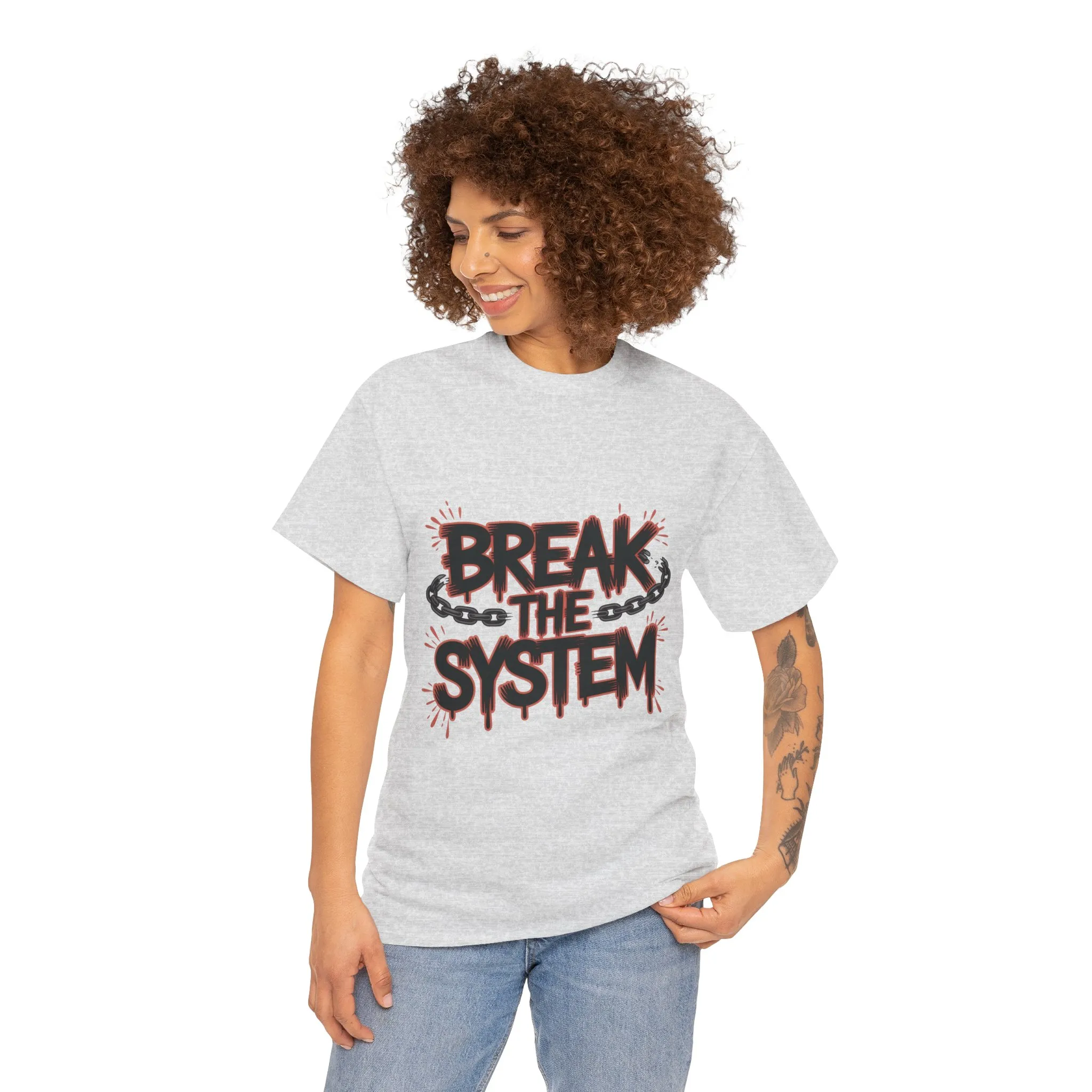 Women's Graphic Tee, Break the System Shirt, Feminist Protest T-Shirt, Streetwear Gift for Her - Image 5