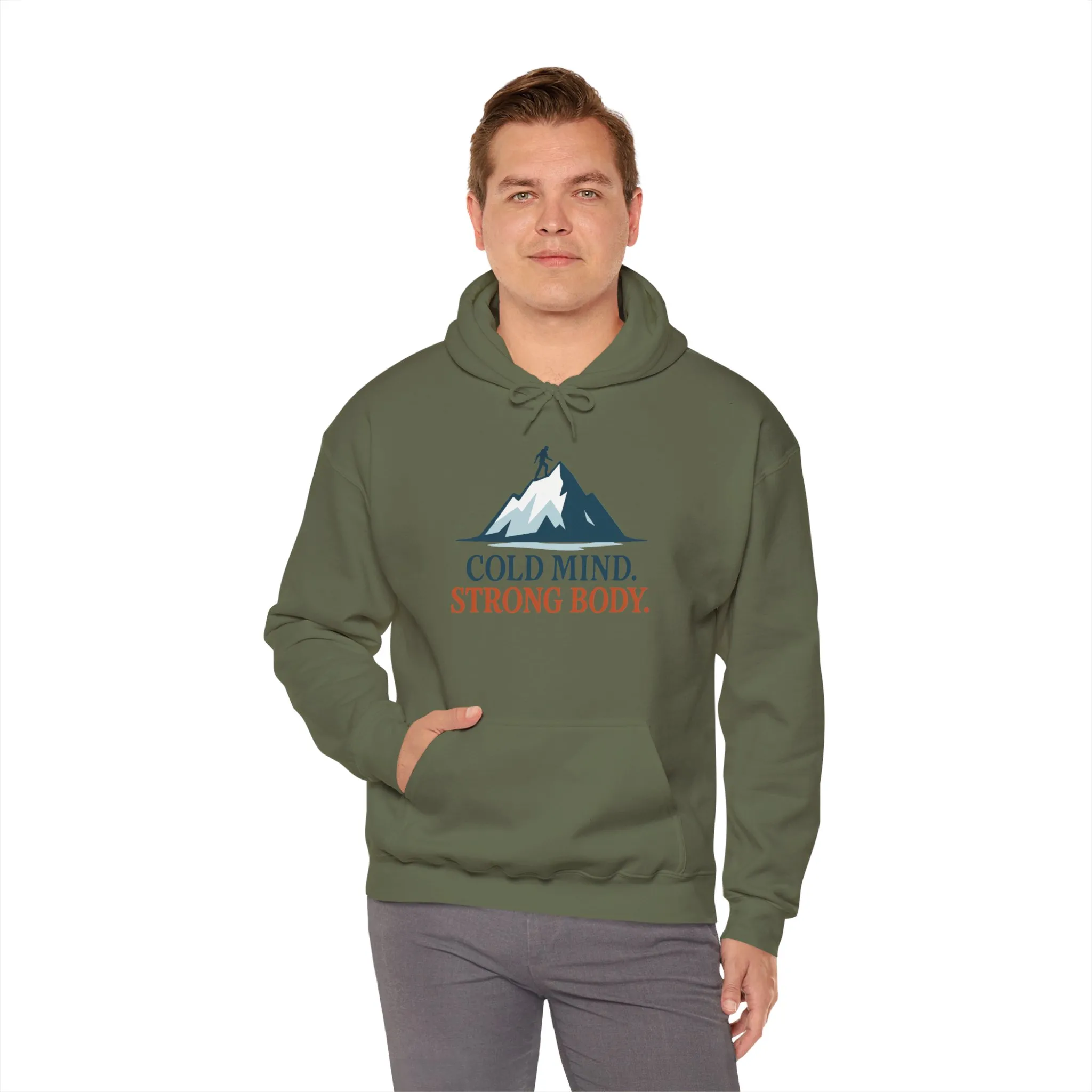 Mens Heavy Blend™ Hooded Sweatshirt, Cold Mind Strong Body Sweatshirt, Nordic Mountain Minimalist Pullover - Image 20
