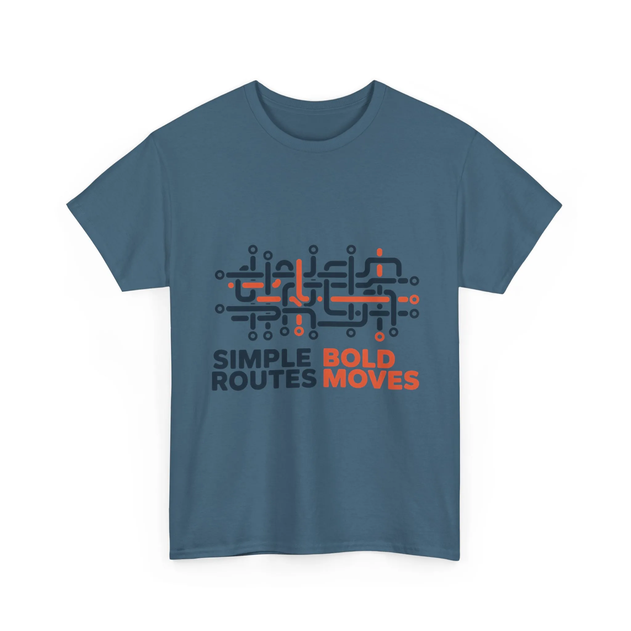 Simple Routes Bold Moves Mens T-Shirt, Minimal Urban Metro Map Graphic Tee - Image 19