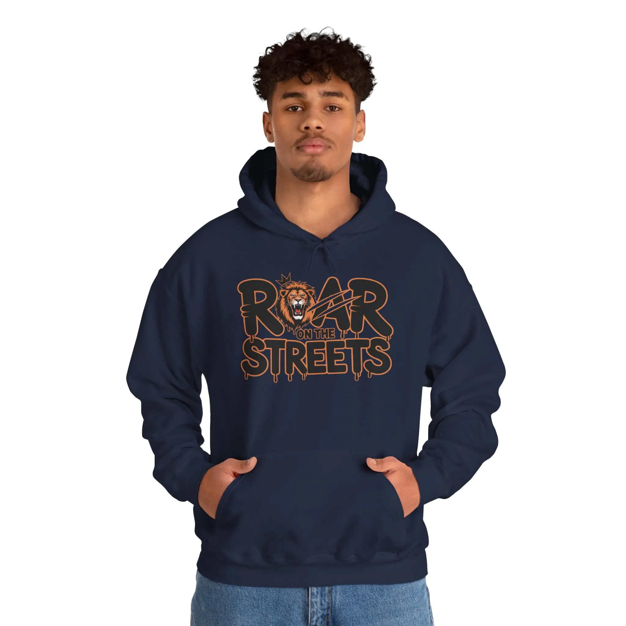 Mens Heavy Blend™ Hooded Sweatshirt, Roar on the Streets Lion Hoodie Mens Bold Streetwear - Image 35