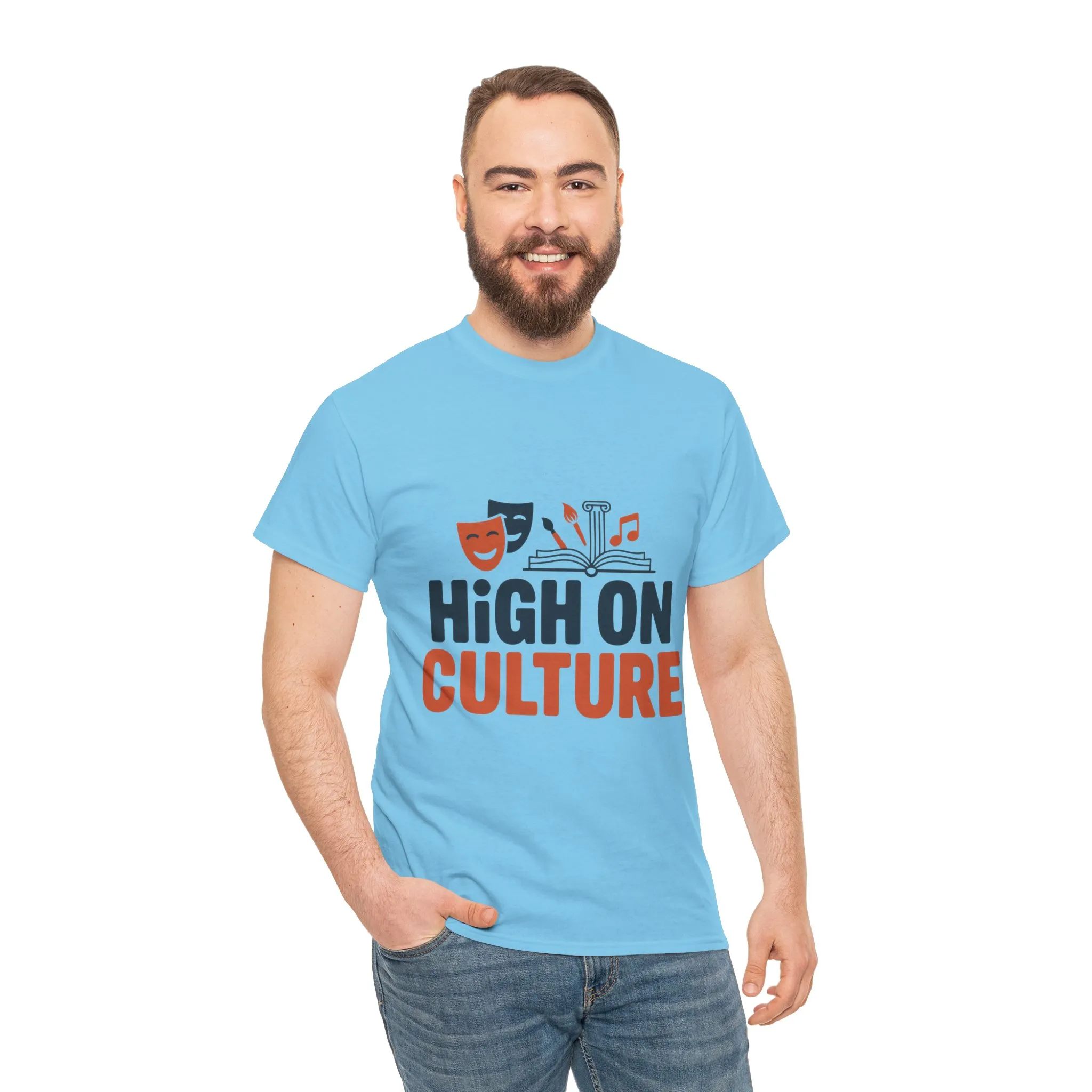 High on Culture Mens T-Shirt, Funny Cultural Graphic Tee, Art Humor