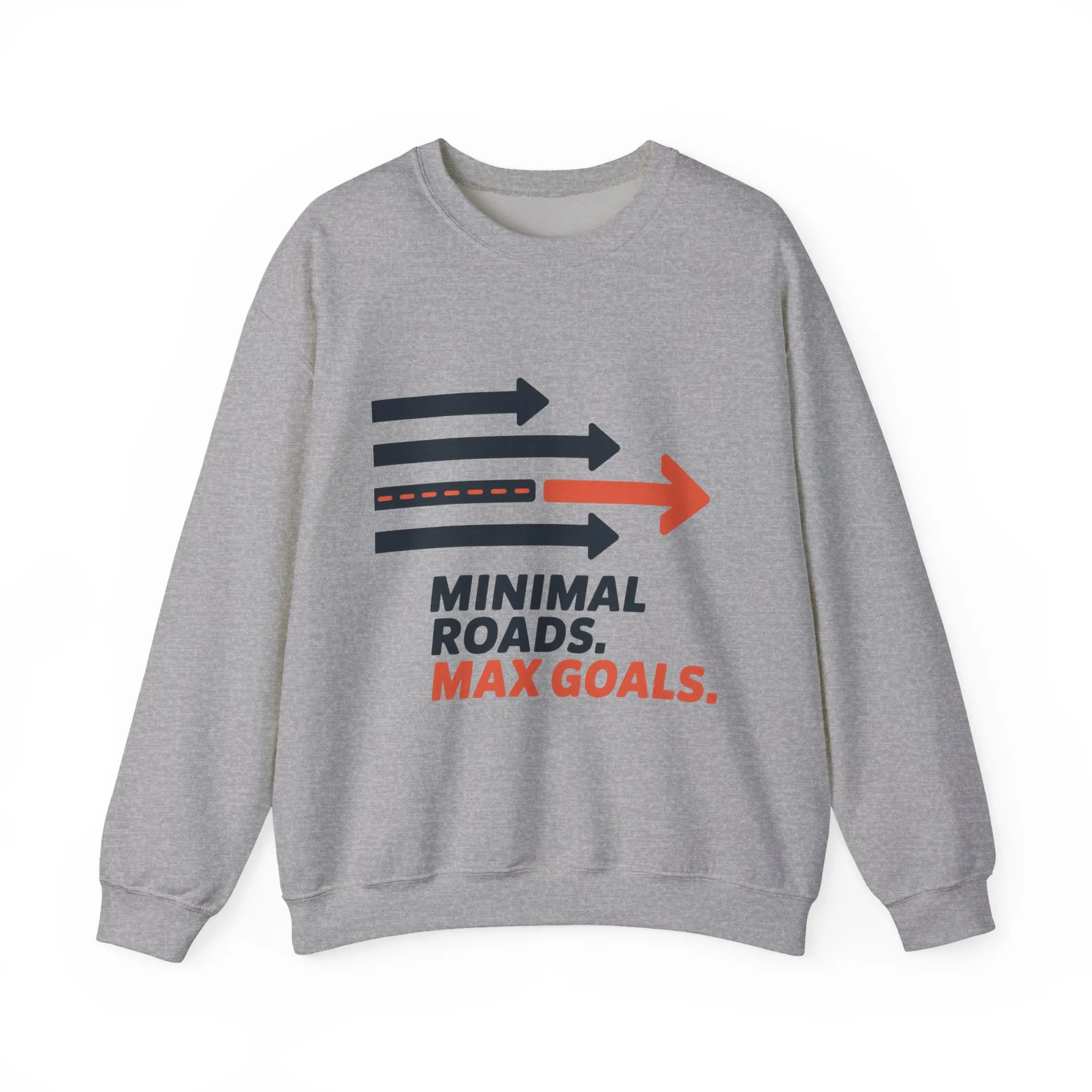 Mens Heavy Blend™ Crewneck Sweatshirt, Minimal Roads Max Goals Motivational Mens Sweatshirt - Image 10