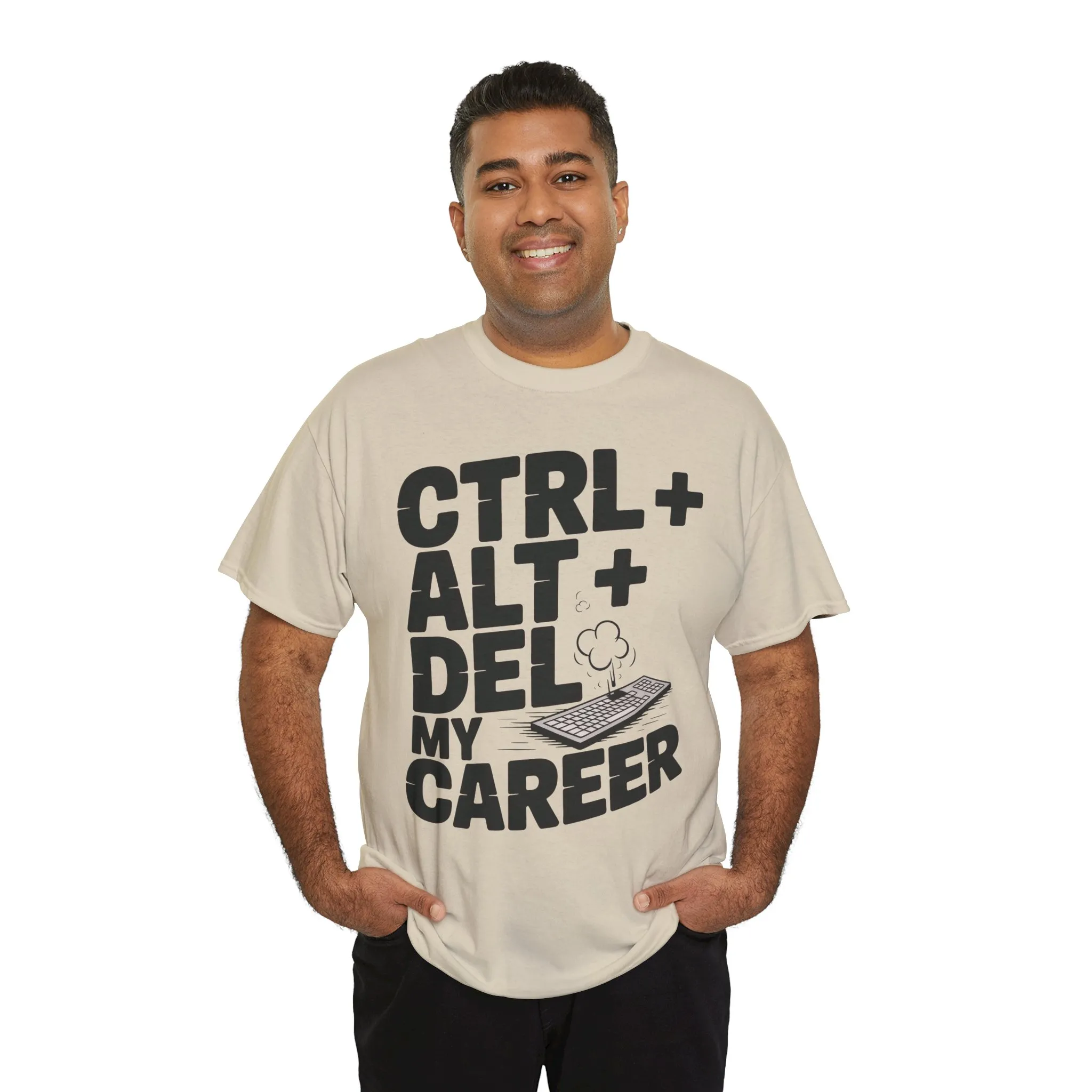 Men's Graphic Tee, Ctrl Alt Del My Career Shirt, Sarcastic Office Humor T-Shirt for Him - Image 6