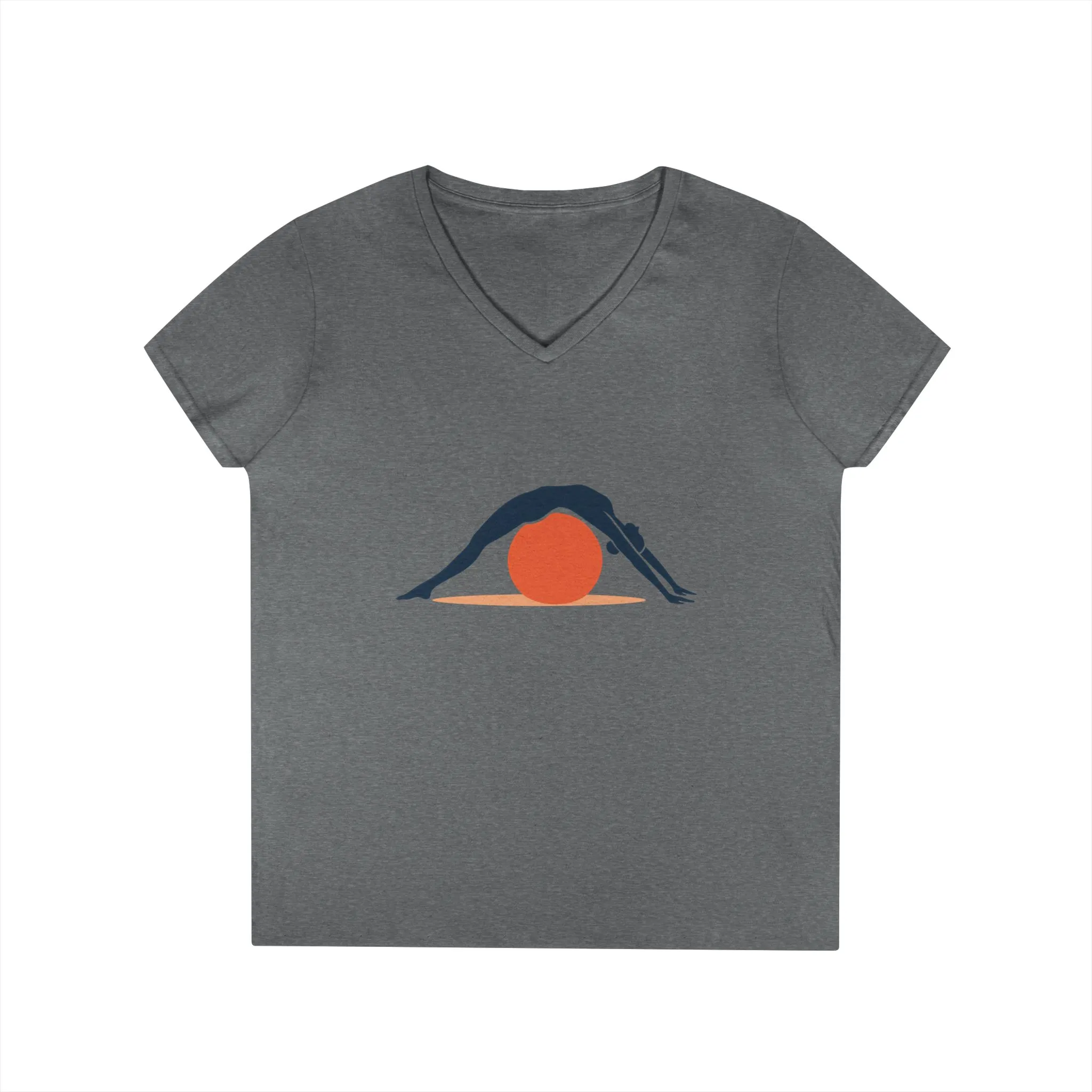 Ladies' V-Neck T-Shirt, Womens Pilates T-Shirt, Yoga Fitness Graphic Tee, Workout Gym Activewear Top - Image 10