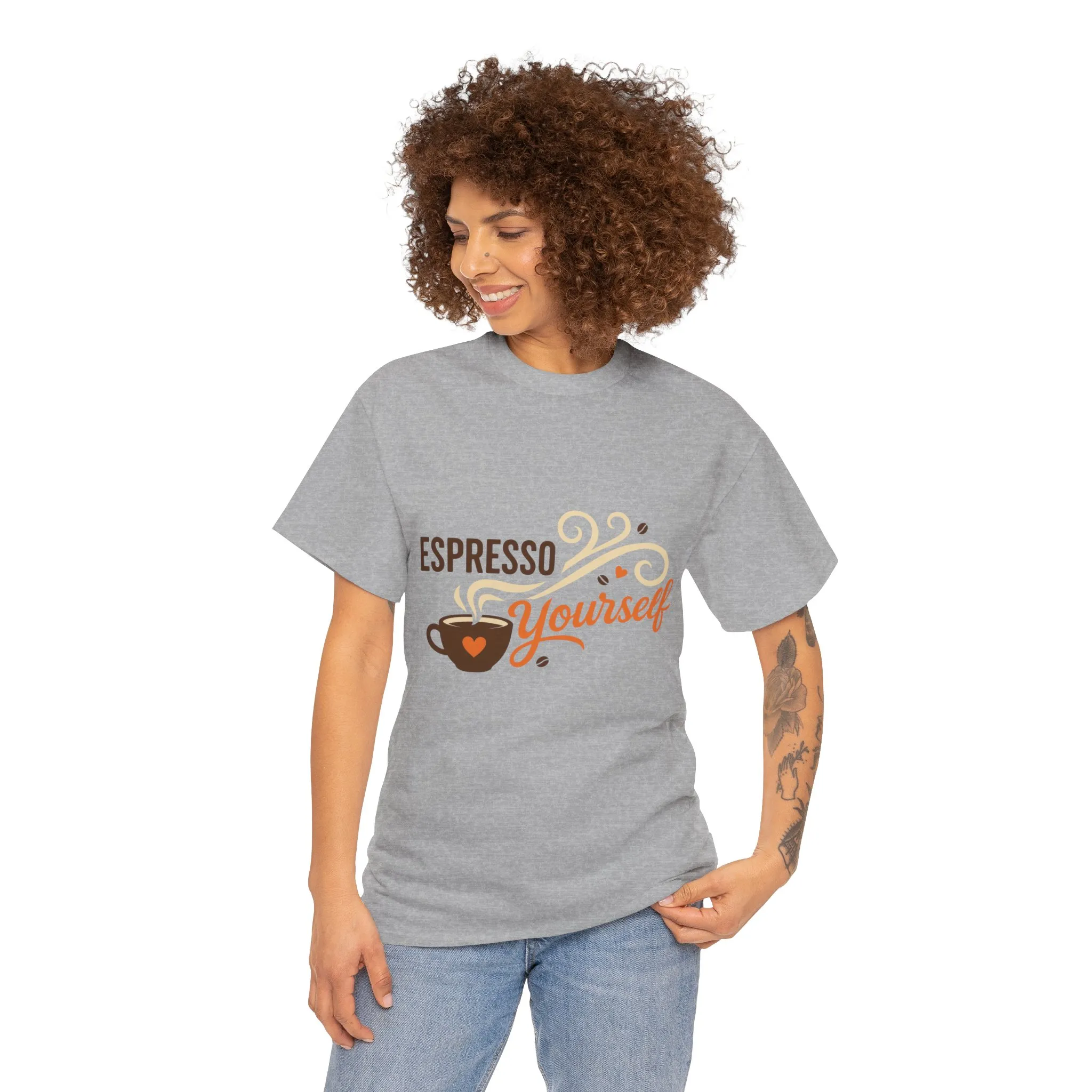 Espresso Yourself Coffee Lover Womens T-Shirt, Funny Barista Graphic Tee Gift