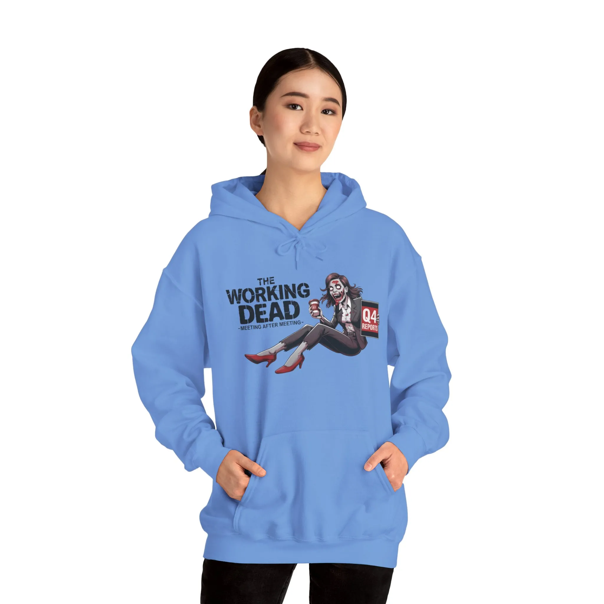 The Working Dead Women's Zombie Hoodie, Funny Office Meeting Sweatshirt, Halloween Zombie Top, Halloween Work Top - Image 19