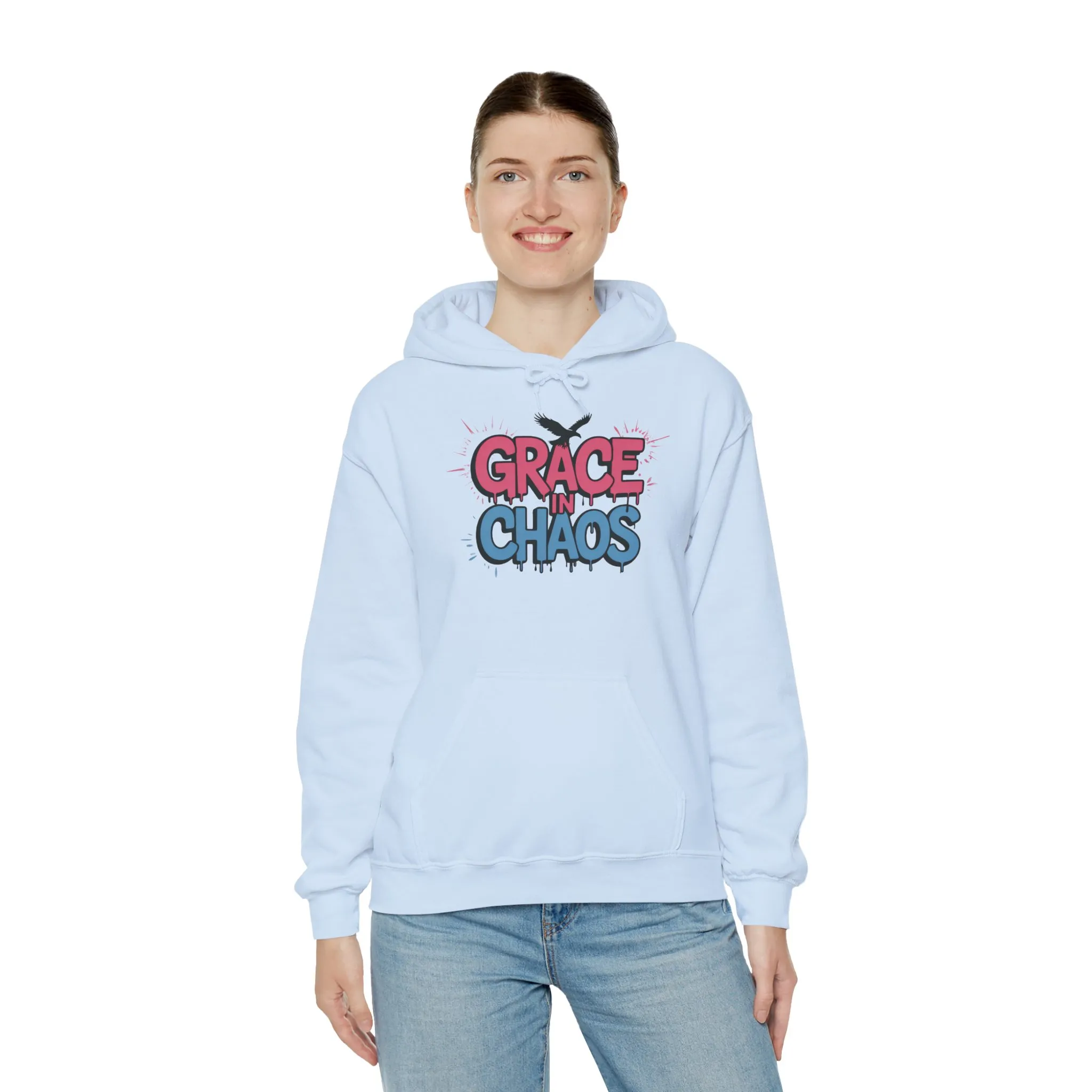 Women's Hoodie Grace in Chaos, Graffiti Dripping Street Art Urban Hoodie, Bold Graphic Pullover - Image 4