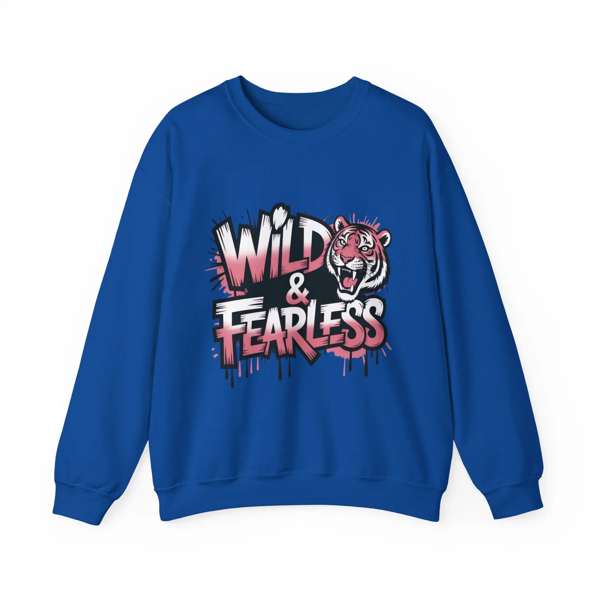 Women's Sweatshirt Wild & Fearless, Tiger Graffiti Graphic Pullover, Bold Urban Streetwear Top - Image 19