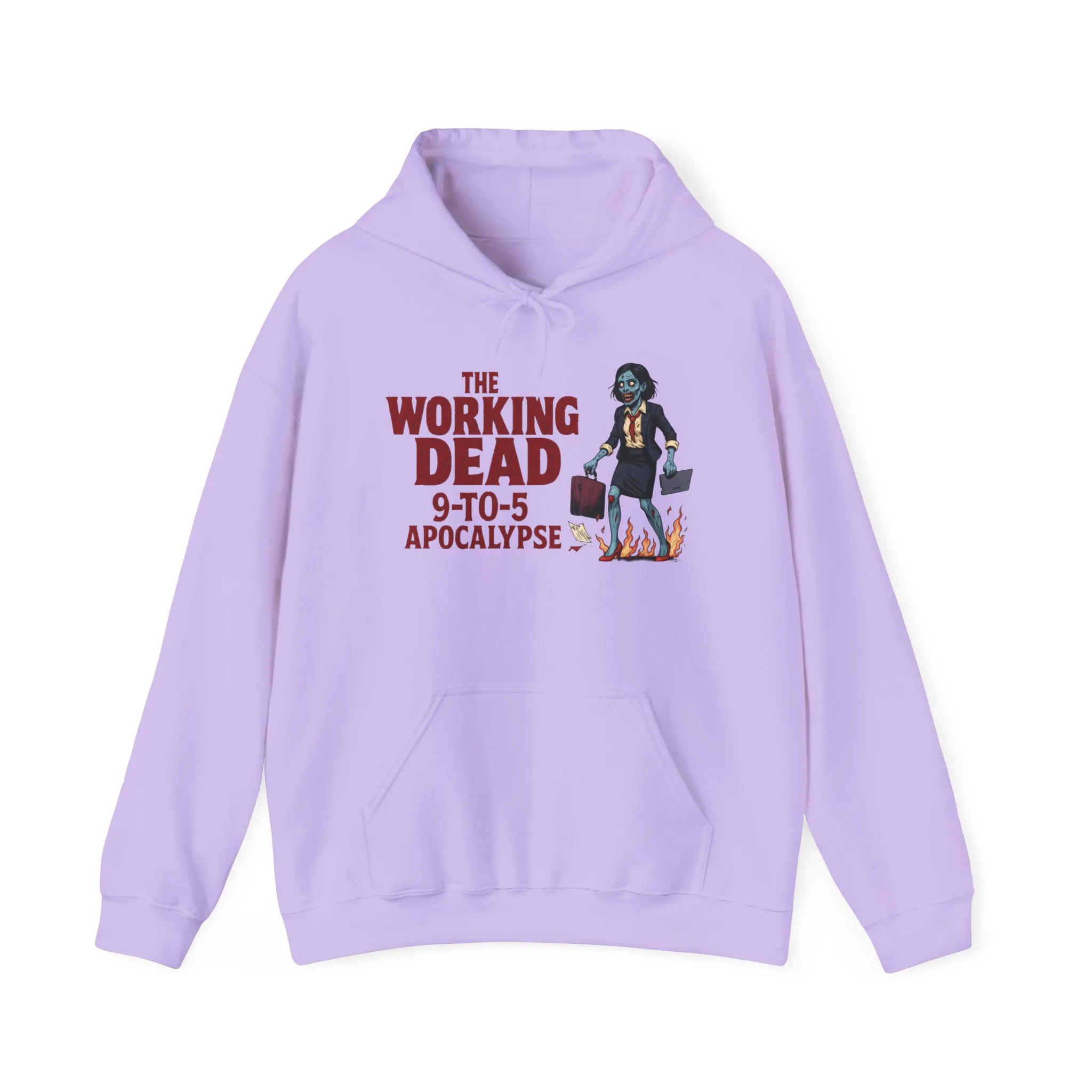 The Working Dead 9-to-5 Apocalypse Hoodie, Women's Horror Office Zombie Sweatshirt, Halloween Zombie Top, Halloween Work Top - Image 49