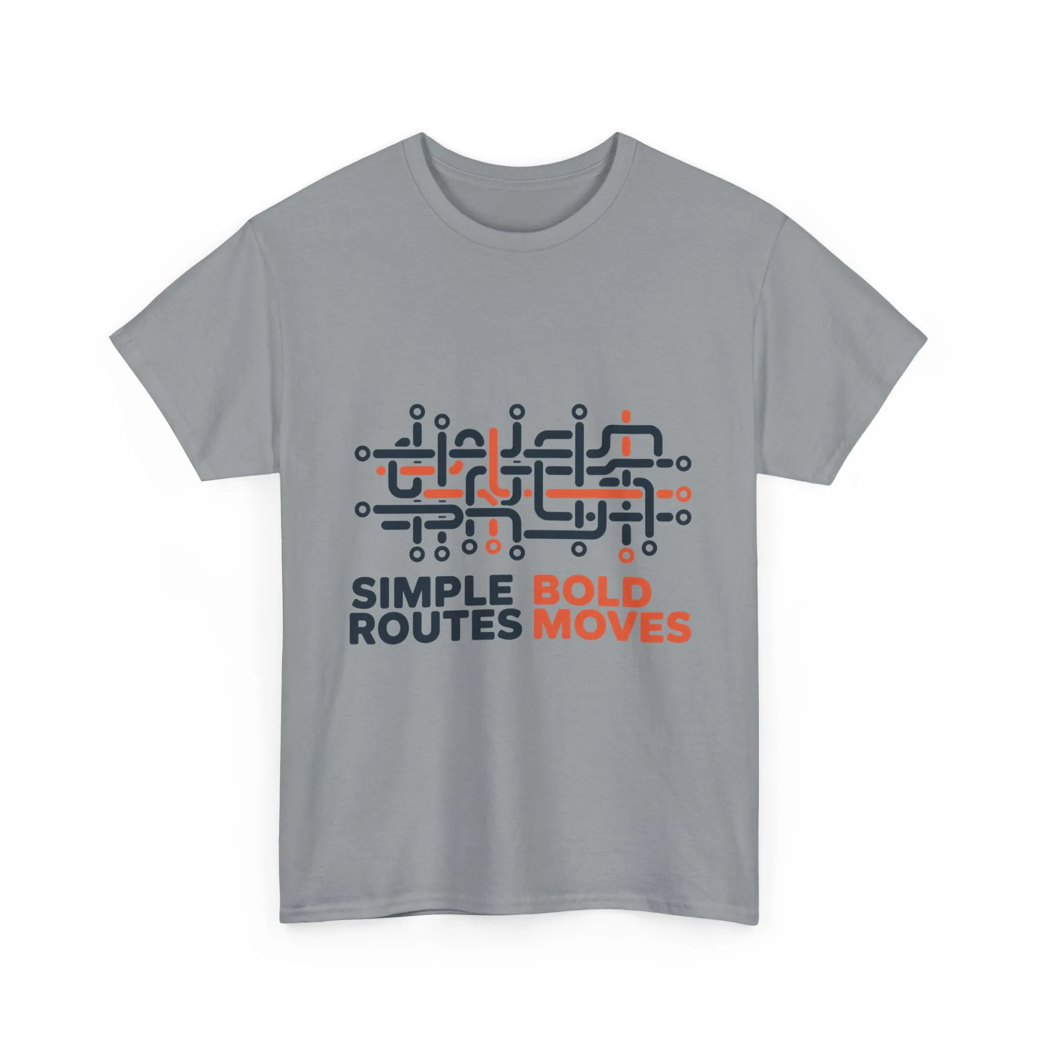 Simple Routes Bold Moves Mens T-Shirt, Minimal Urban Metro Map Graphic Tee - Image 10