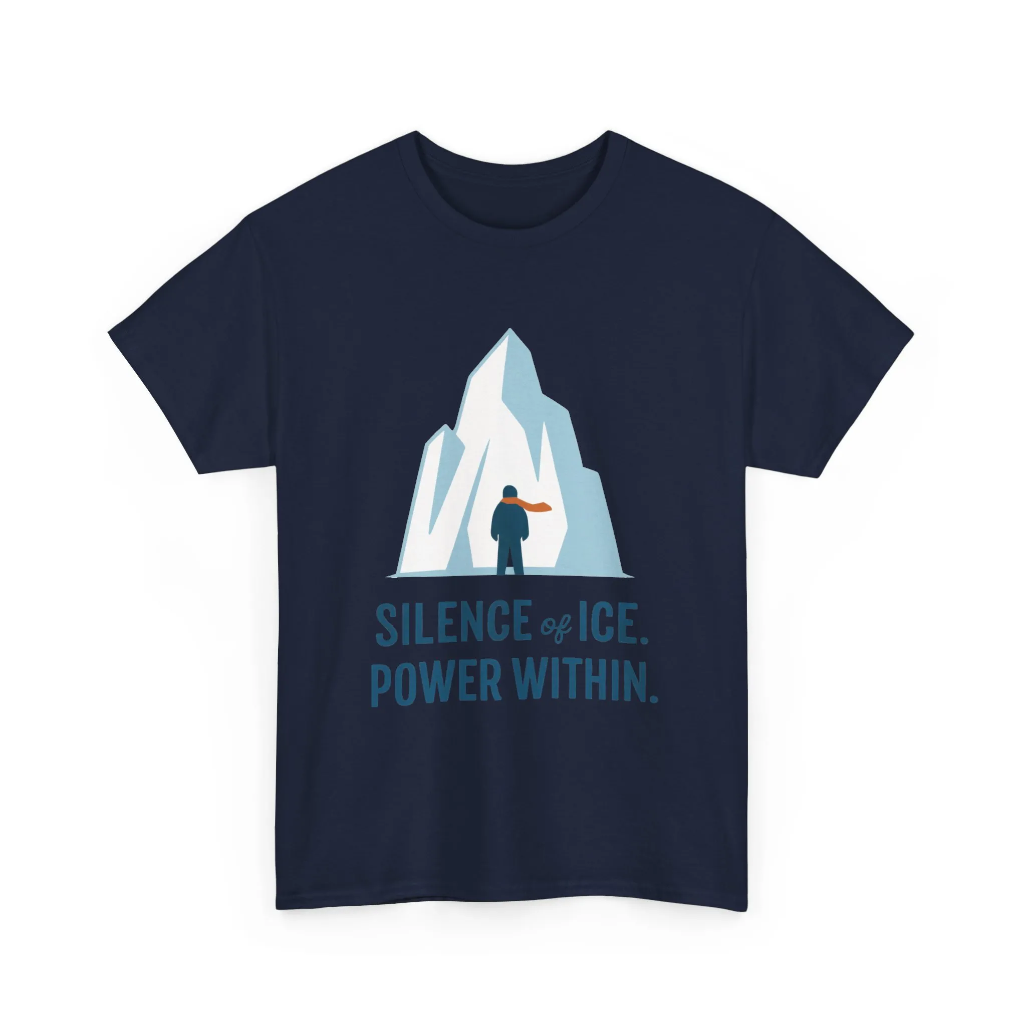 Silence of Ice Power Within Mens T-Shirt, Minimalist Nordic Iceberg Graphic Tee - Image 25