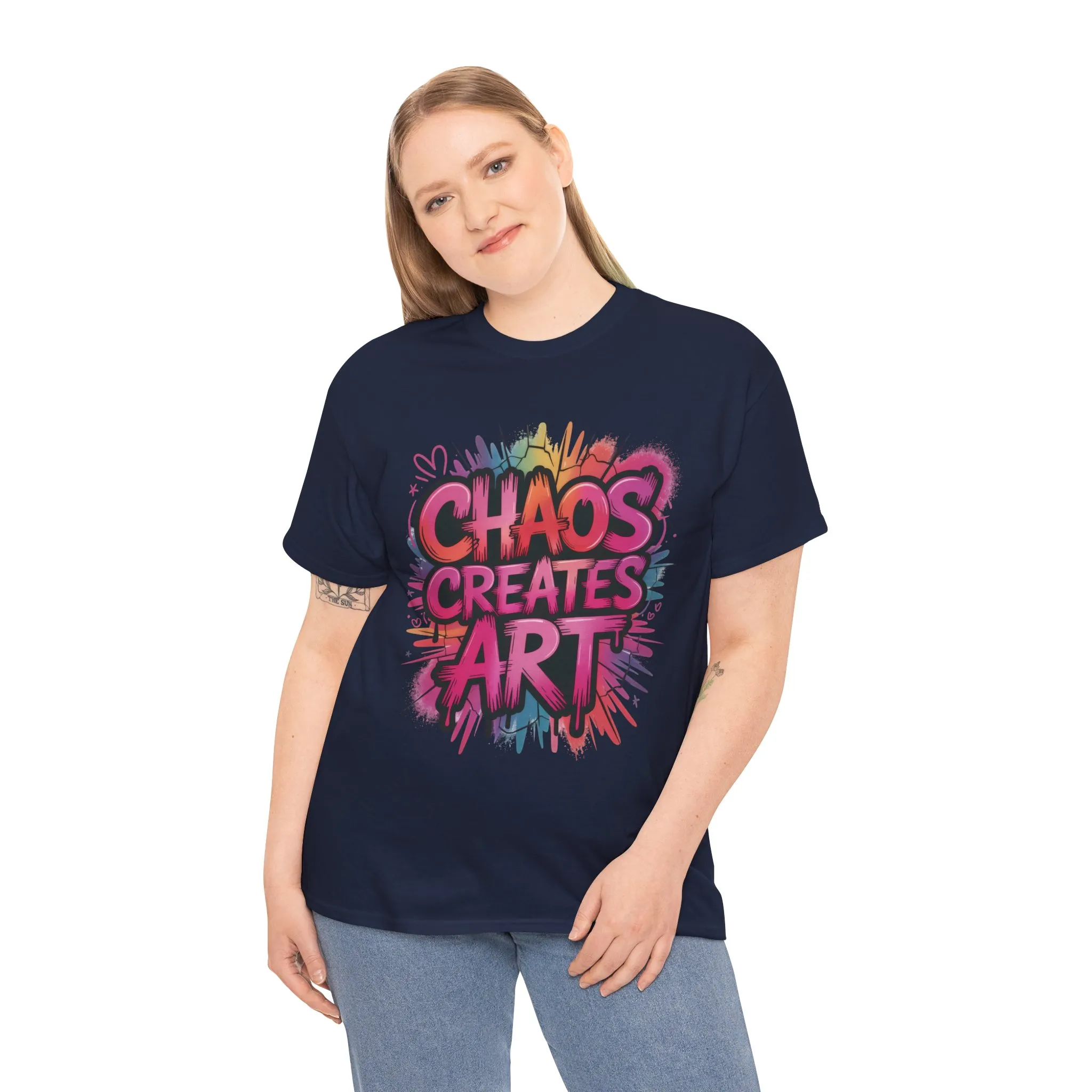Chaos Creates Art Colorful Graffiti Womens Graphic Tee, Graffiti Shirt, Streetwear Tee - Image 3