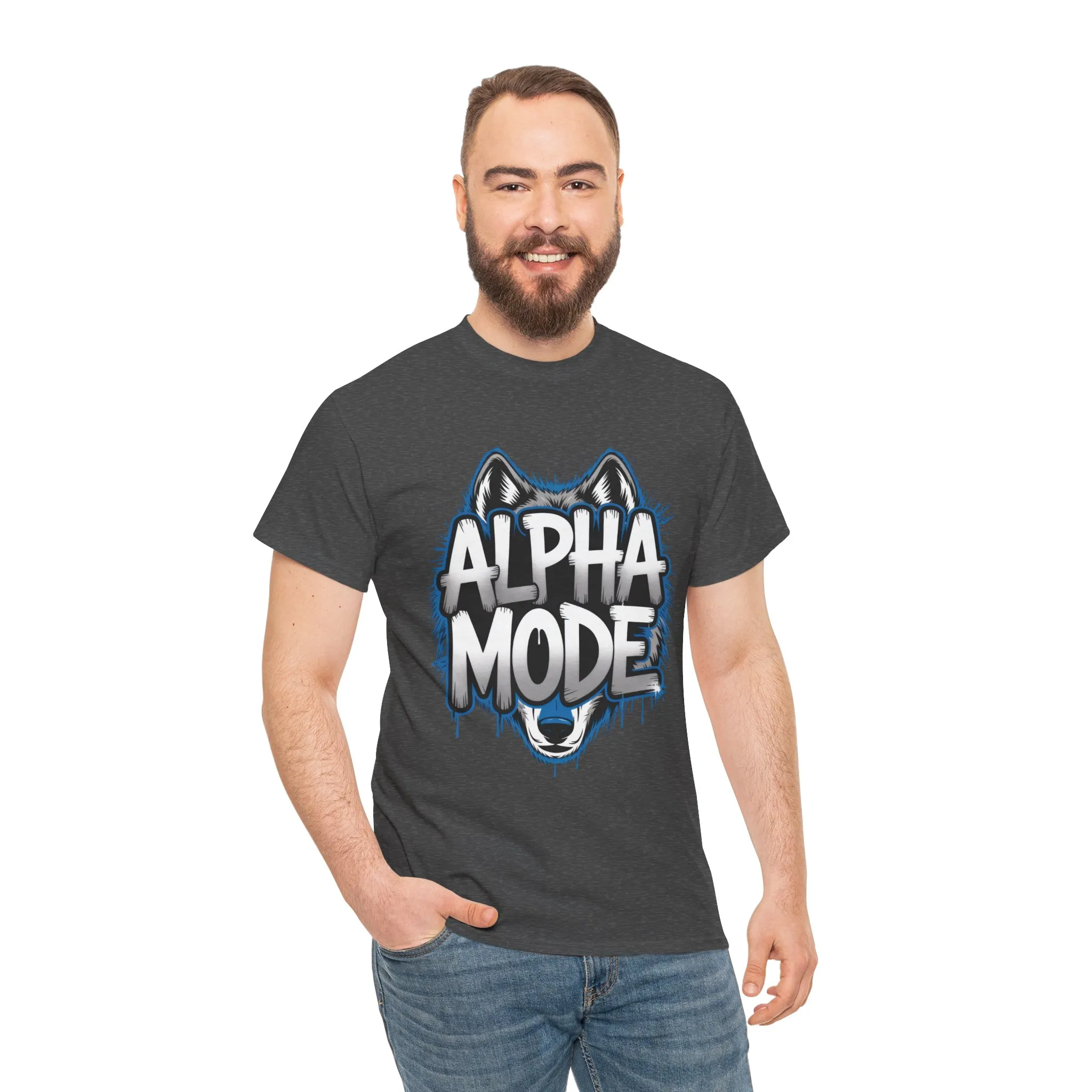 Alpha Mode Wolf Graphic Mens T-Shirt Streetwear, Alpha Tee, Wolf Tee, Street Tee, Wolf Art - Image 17