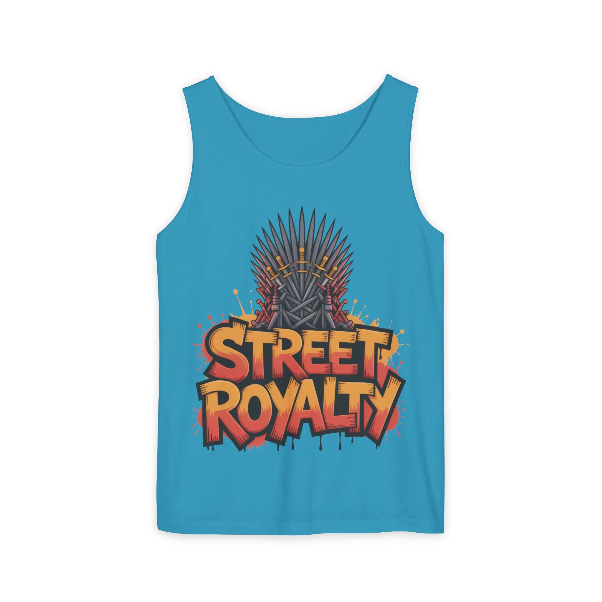 Street Royalty Men's Tank Top, Graffiti Crown Graphic Muscle Shirt, Urban Streetwear Sleeveless Skate Style - Image 12