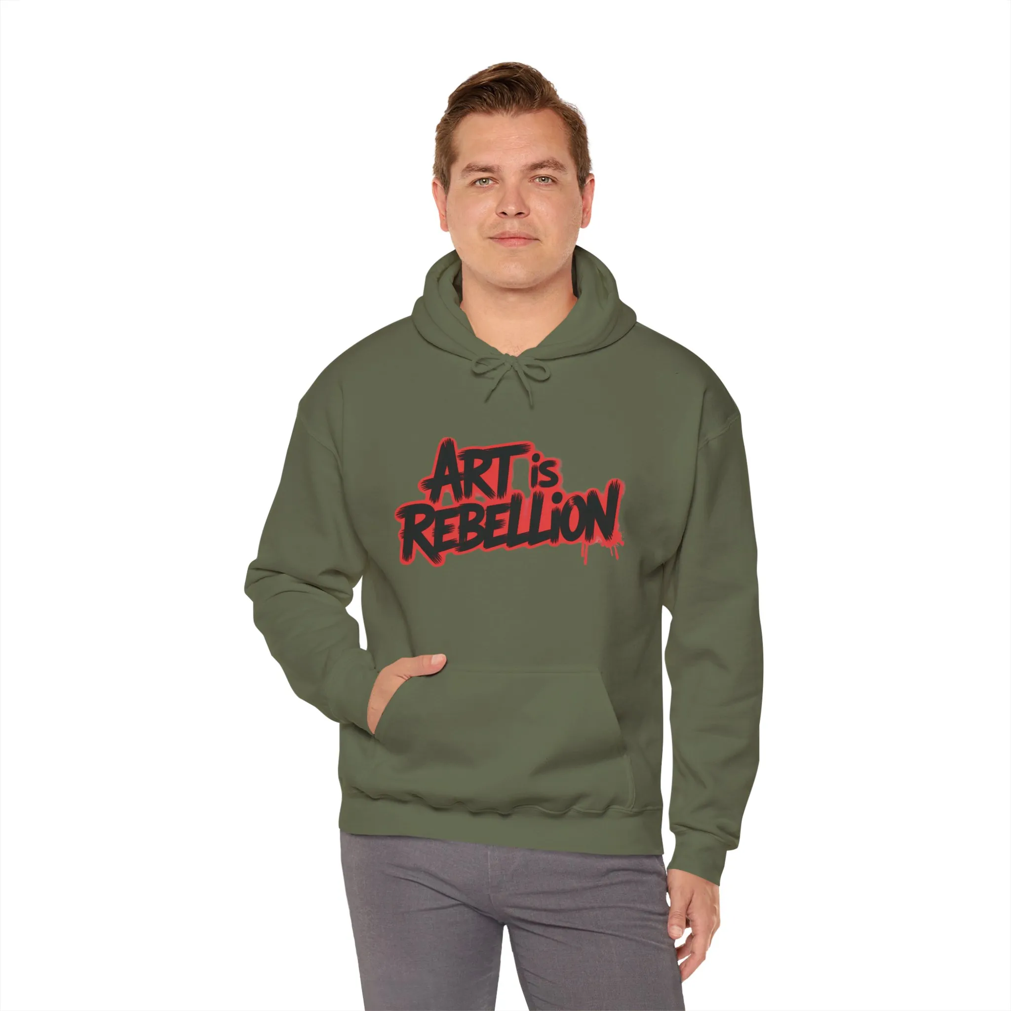 Men's Heavy Blend™ Hooded Sweatshirt, Art Is Rebellion Men's Hoodie, Graffiti Street Art Pullover, Urban Rebellion Hoodie for Skaters - Image 12