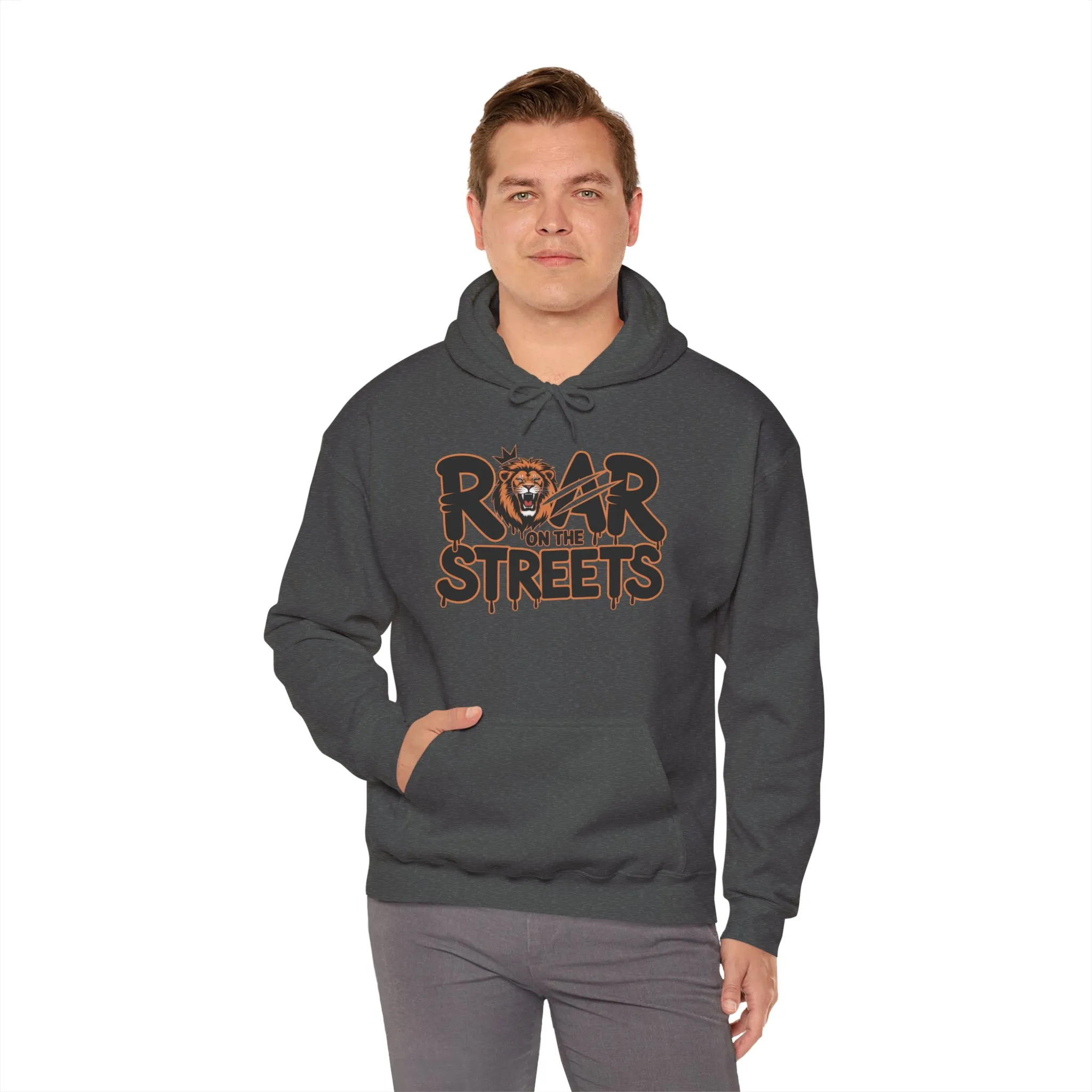 Mens Heavy Blend™ Hooded Sweatshirt, Roar on the Streets Lion Hoodie Mens Bold Streetwear - Image 20
