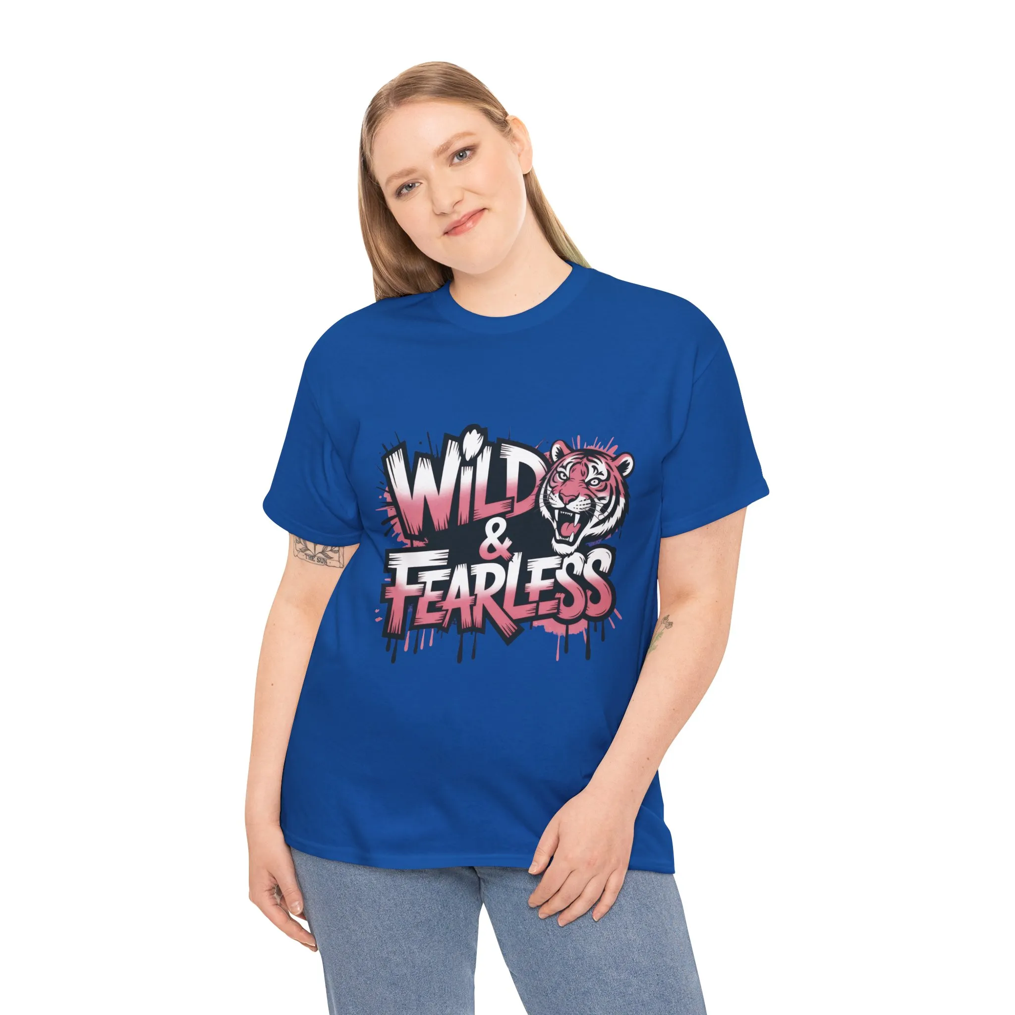 Women's Wild & Fearless T-Shirt, Tiger Graphic Graffiti Tee, Bold Urban Streetwear Top - Image 18