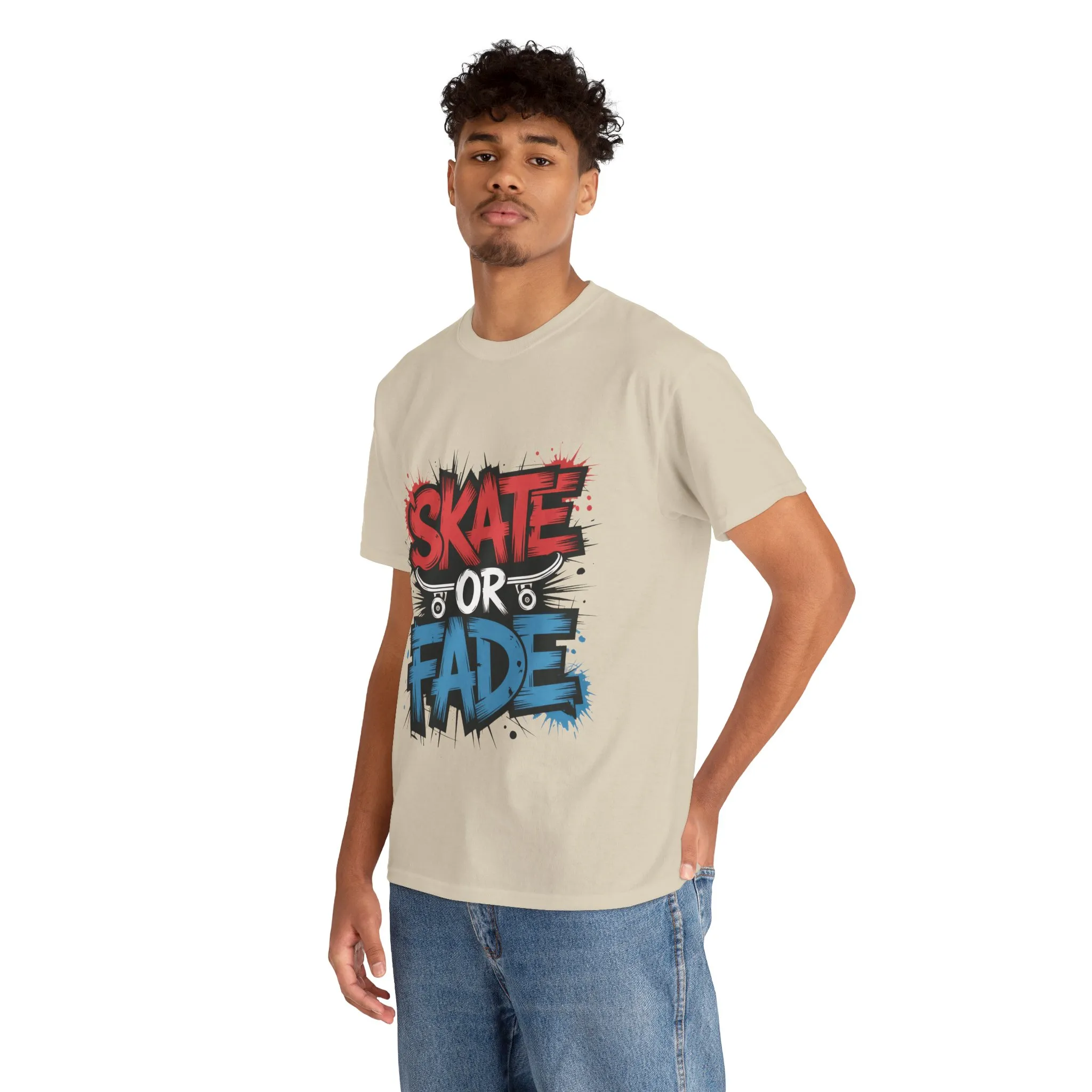 Skate Or Fade Men's T-Shirt, Graffiti Skateboarding Graphic Tee, Urban Streetwear Skater Top - Image 6