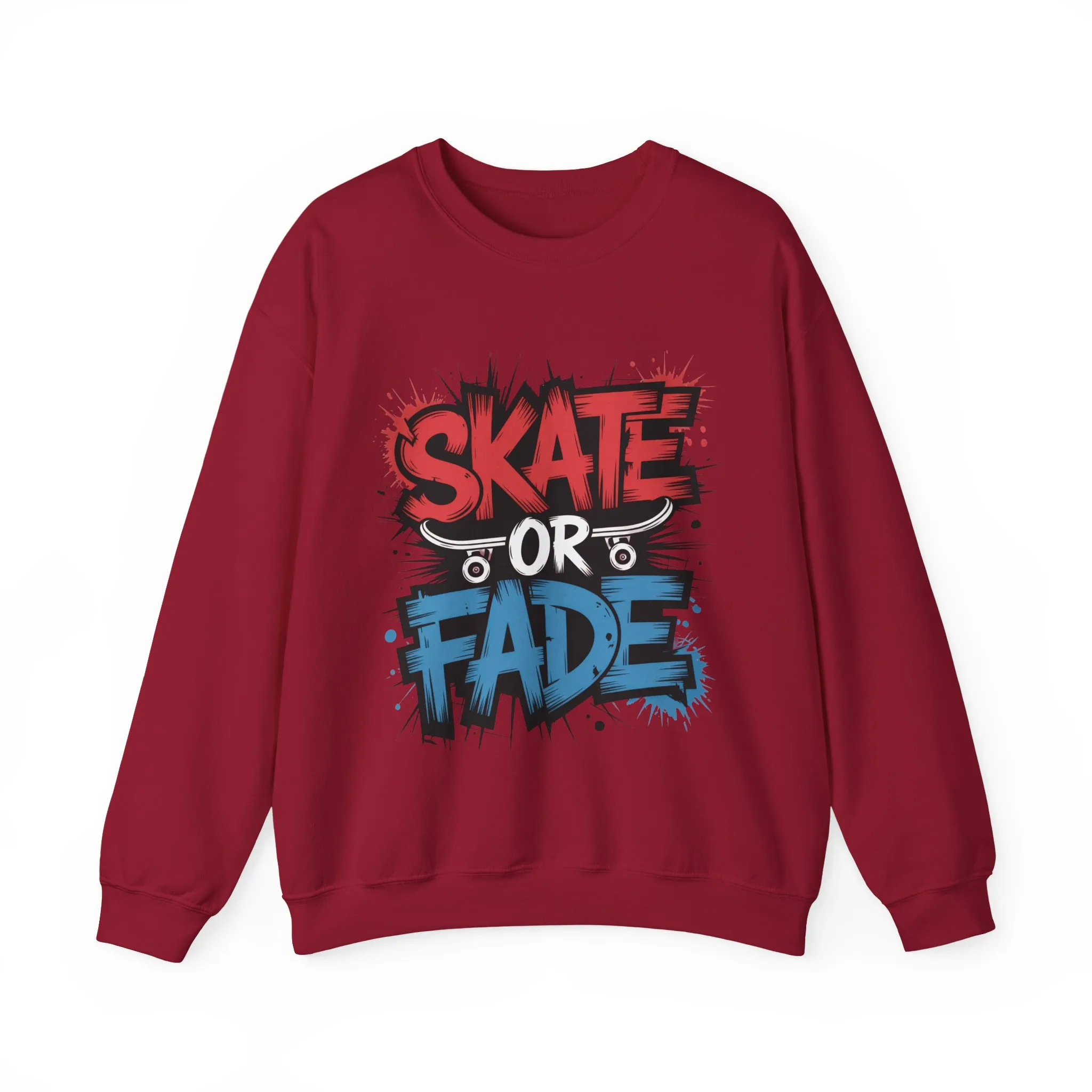 Skate Or Fade Men's Crewneck Sweatshirt, Graffiti Skateboarding Pullover, Urban Streetwear Top, Men's Heavy Blend™ Crewneck Sweatshirt - Image 25