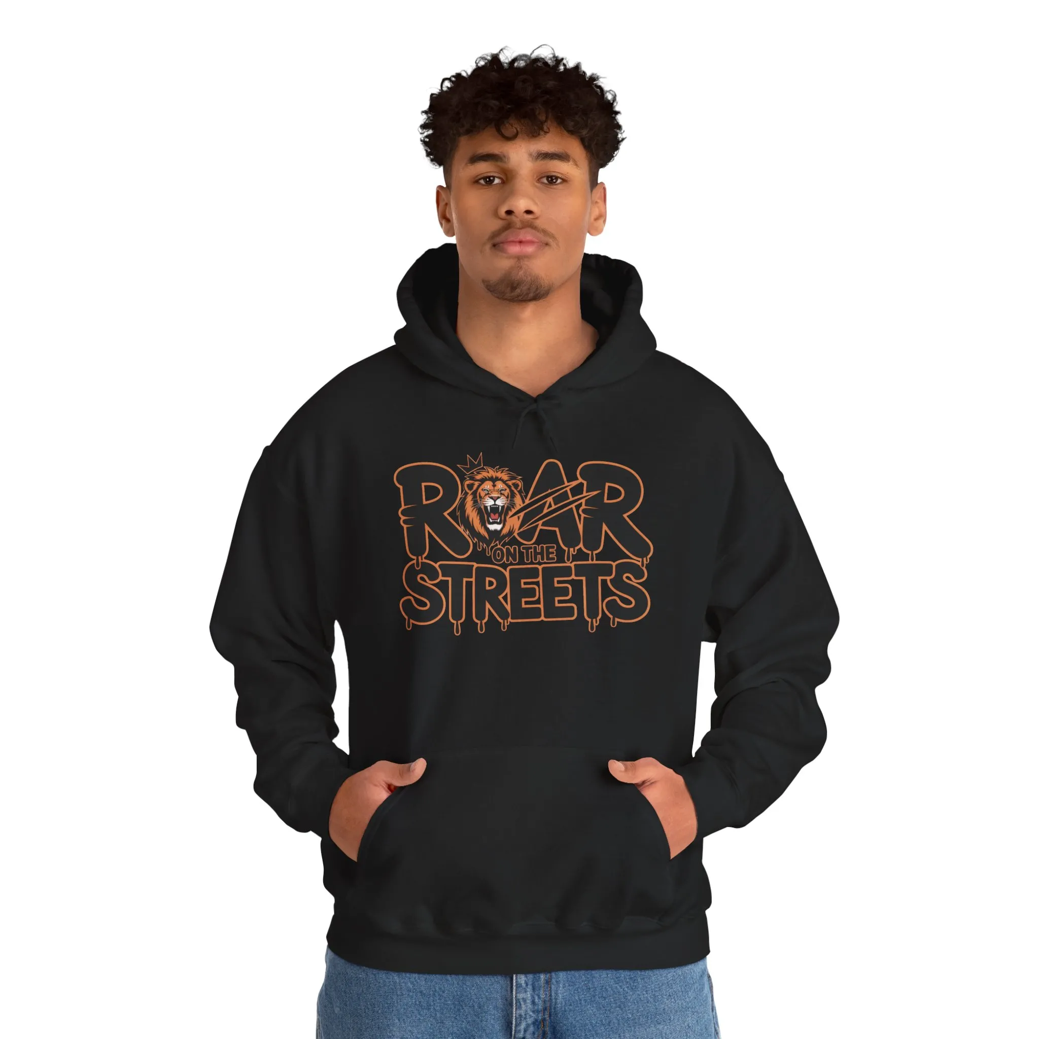 Mens Heavy Blend™ Hooded Sweatshirt, Roar on the Streets Lion Hoodie Mens Bold Streetwear - Image 7