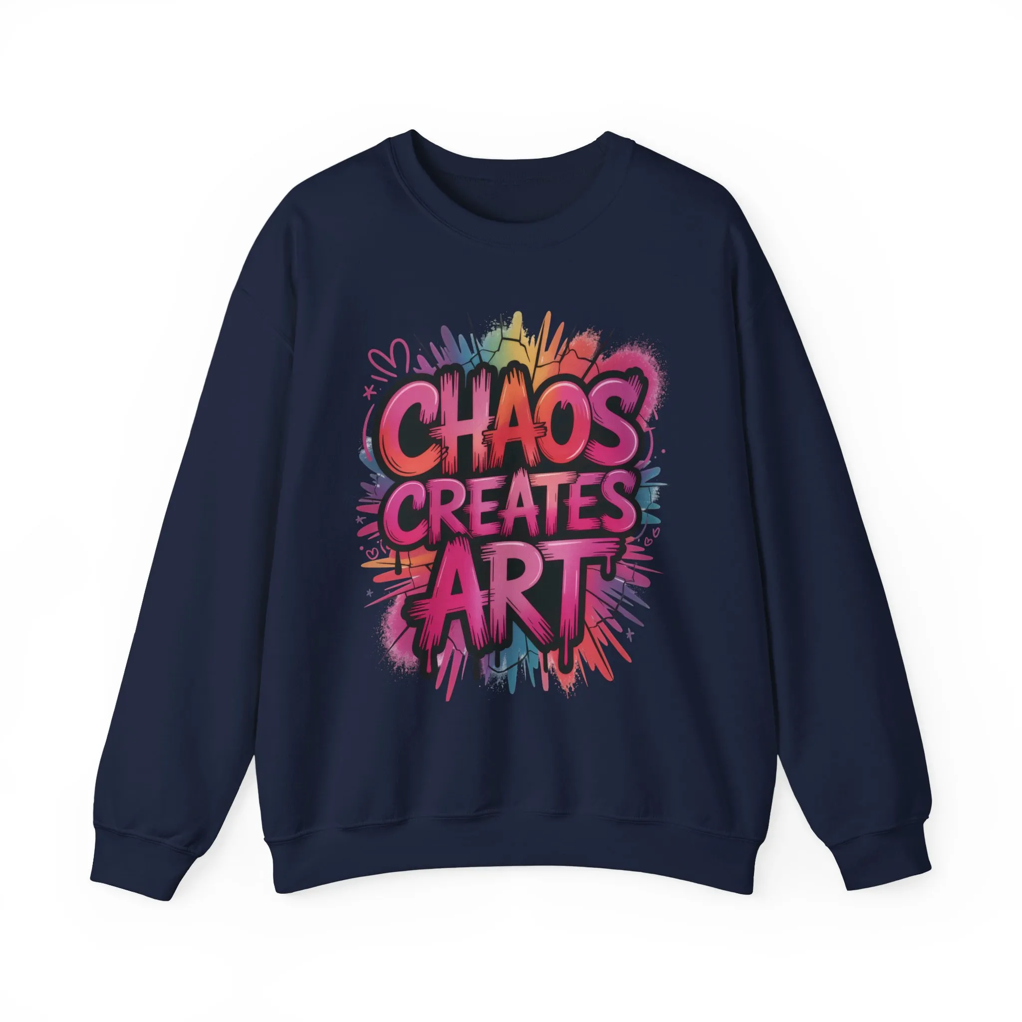 Women's Heavy Blend™ Crewneck Sweatshirt, Chaos Creates Art Graffiti Sweatshirt Women's Oversized - Image 2