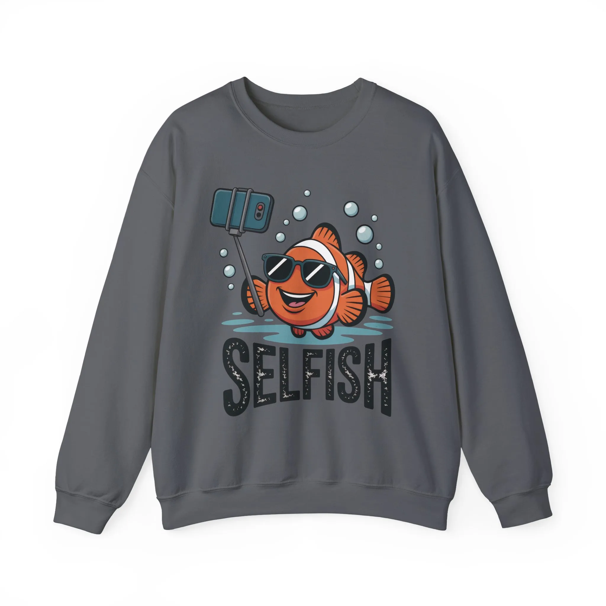 Unisex Heavy Blend™ Crewneck Sweatshirt, Mens Selfish Funny Fish Sweatshirt, Cute Selfie Pullover, Ocean Humor Top - Image 25