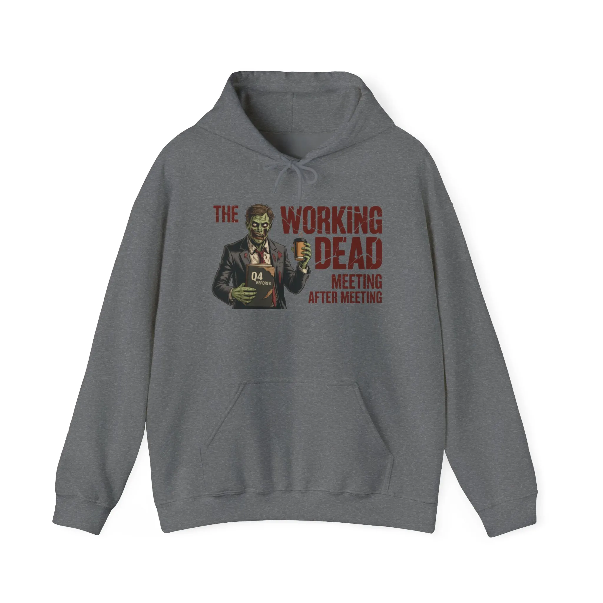 The Working Dead Men's Zombie Hoodie, Funny Office Meeting Sweatshirt, Men's Heavy Blend™ Hooded Sweatshirt, Halloween Work Humor Zombie top - Image 17