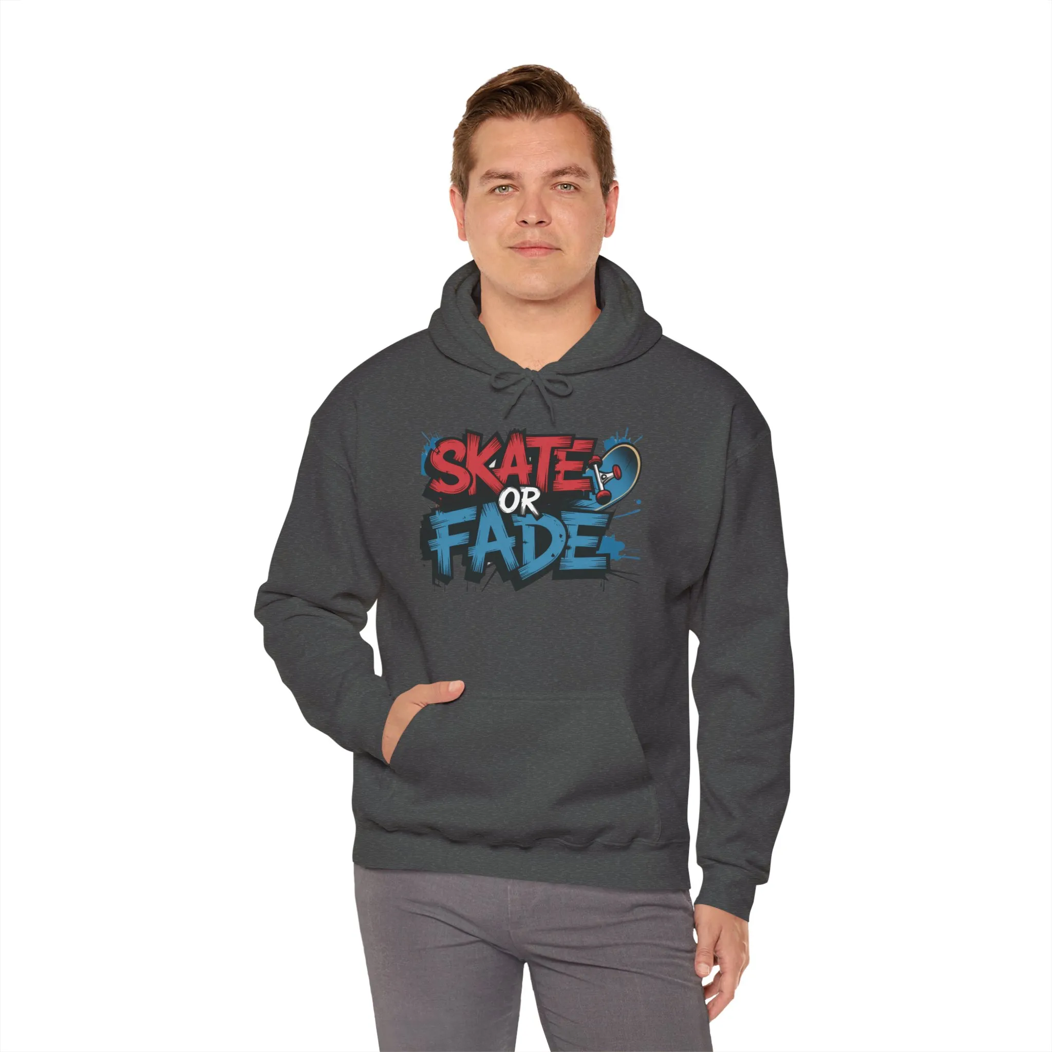 Skate Or Fade Men's Hoodie, Graffiti Skateboarding Pullover, Urban Streetwear Hoodie for Skaters - Image 18