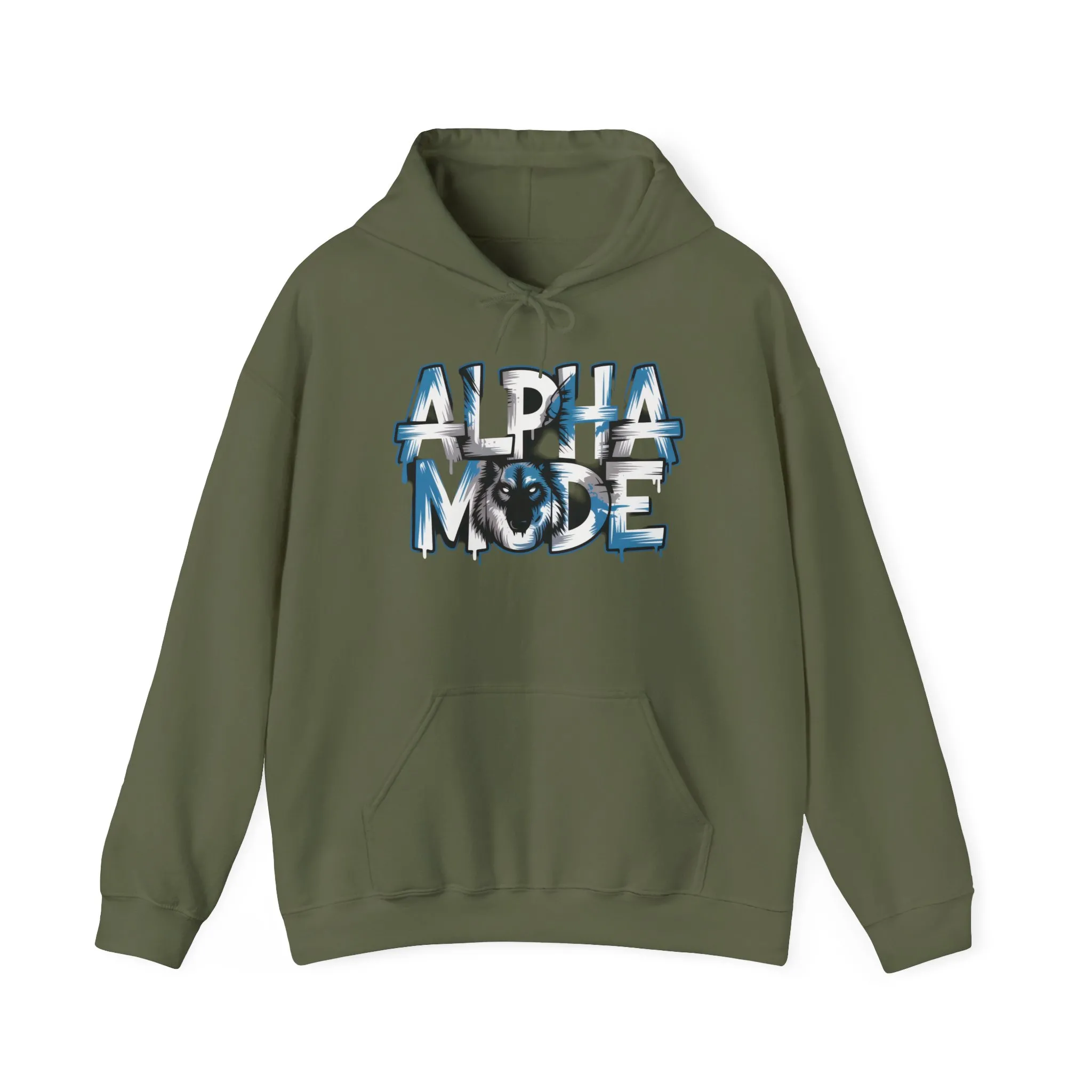 Mens Heavy Blend™ Hooded Sweatshirt, Alpha Mode Wolf Hoodie Mens Bold Streetwear - Image 9