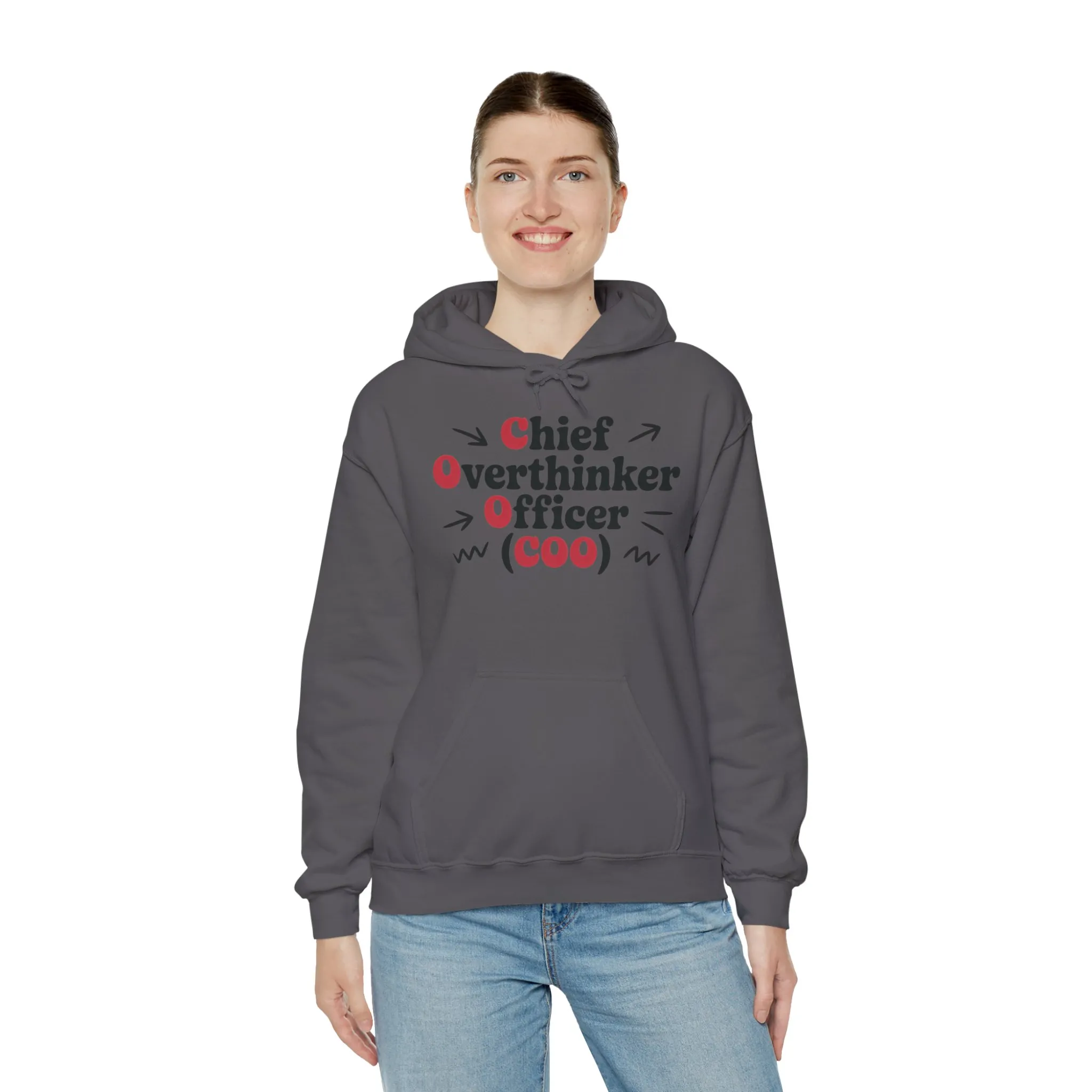 Chief Overthinker Officer Women's Hoodie, Funny COO Graphic Pullover, Sarcastic Office Humor Gift, Women's Heavy Blend™ Hooded Sweatshirt - Image 24