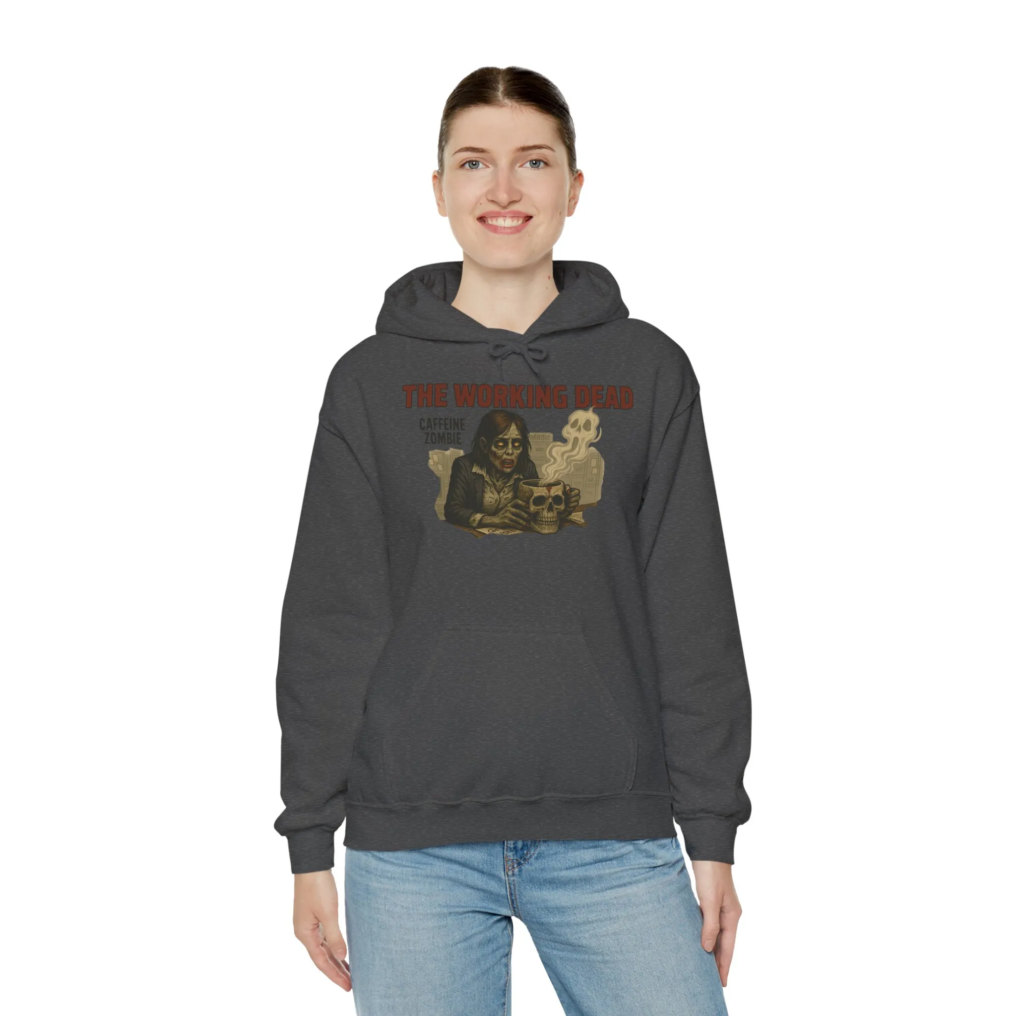 The Working Dead Women's Zombie Hoodie, Work Humor Hoodie, Halloween Work Top, Coffee Zombie Hoodie - Image 16