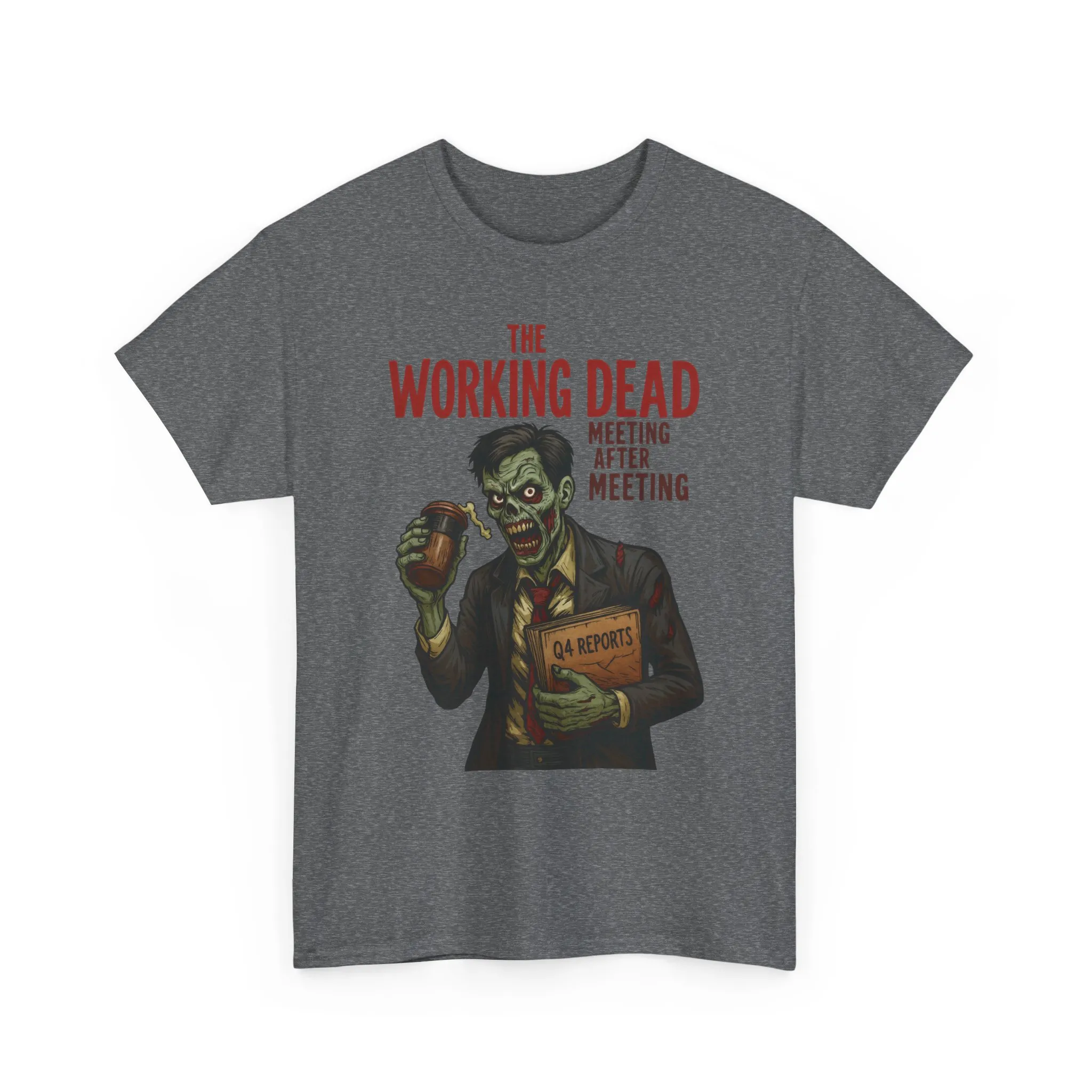 The Working Dead Men's Funny Zombie Work T-Shirt, Office Humor Tee, Meeting Joke Shirt, Halloween Office Tee - Image 33