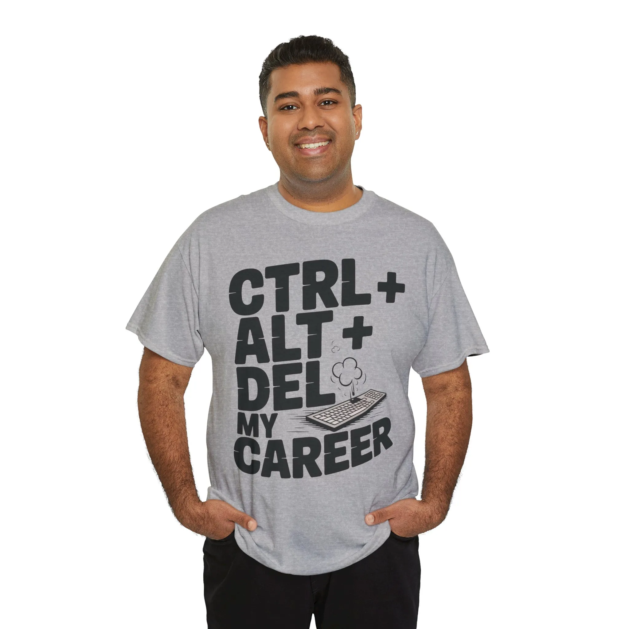 Men's Graphic Tee, Ctrl Alt Del My Career Shirt, Sarcastic Office Humor T-Shirt for Him - Image 9