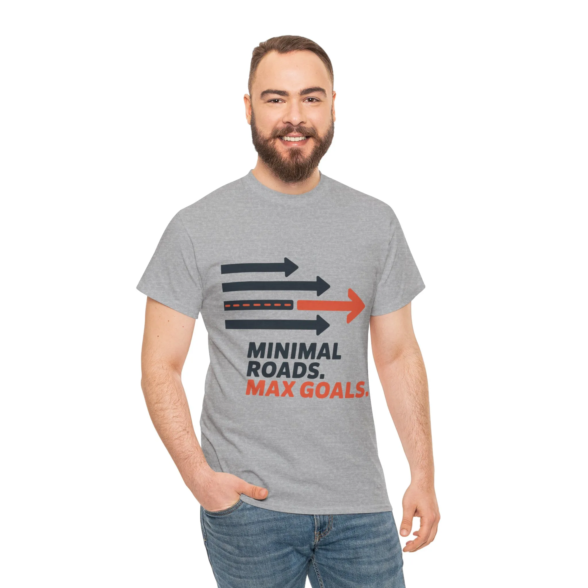 Minimal Roads Max Goals Motivational Mens T-Shirt, Urban Style Graphic Tee - Image 8