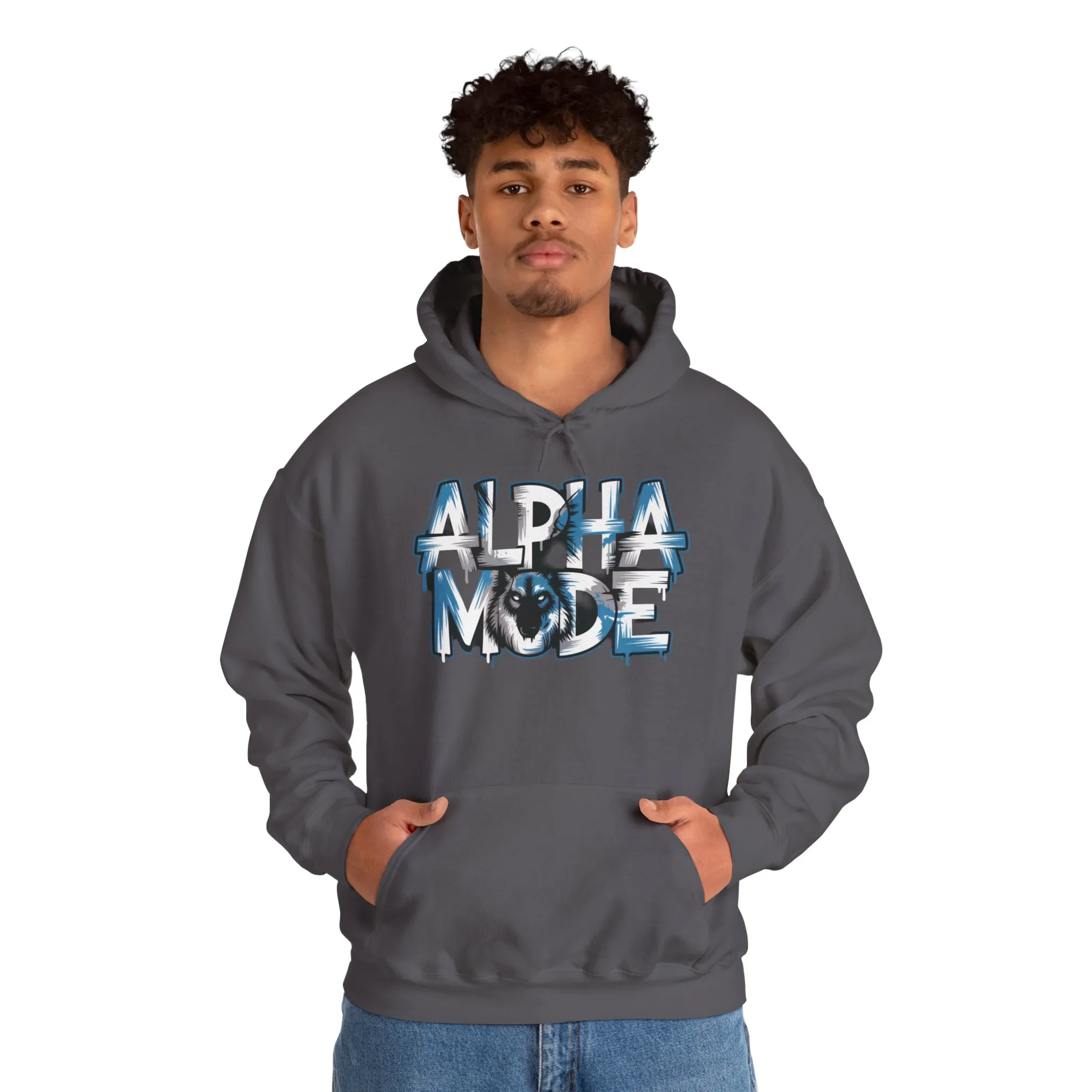 Mens Heavy Blend™ Hooded Sweatshirt, Alpha Mode Wolf Hoodie Mens Bold Streetwear - Image 43